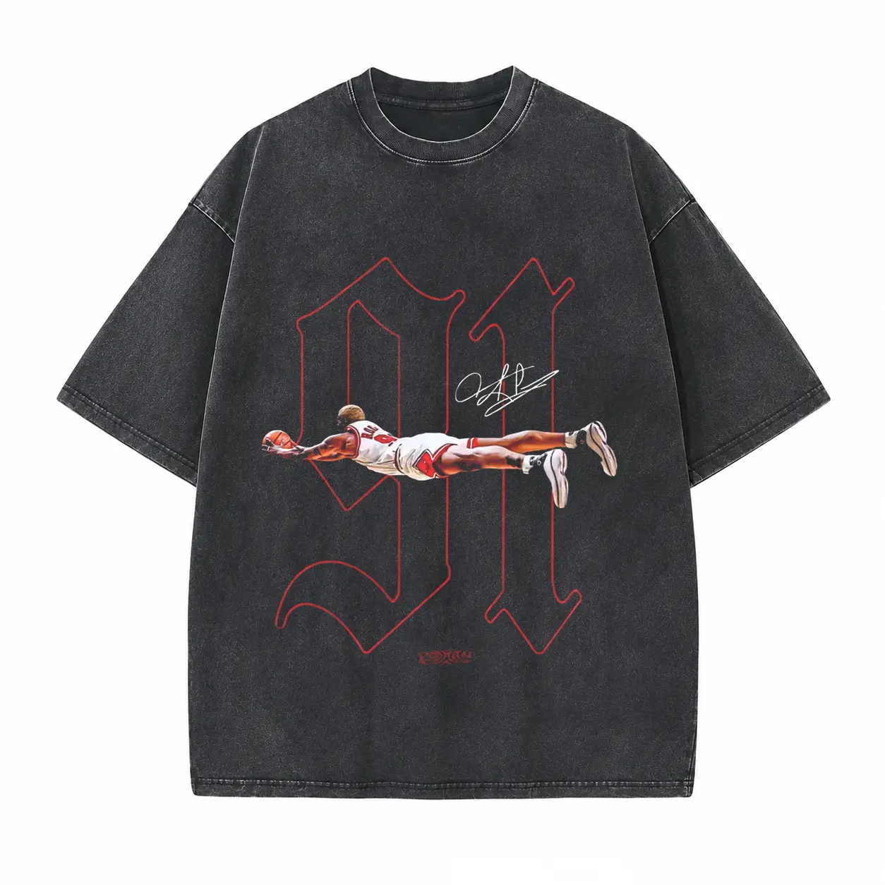 Basketball Diving Save Printed Unisex Washed T-Shirt