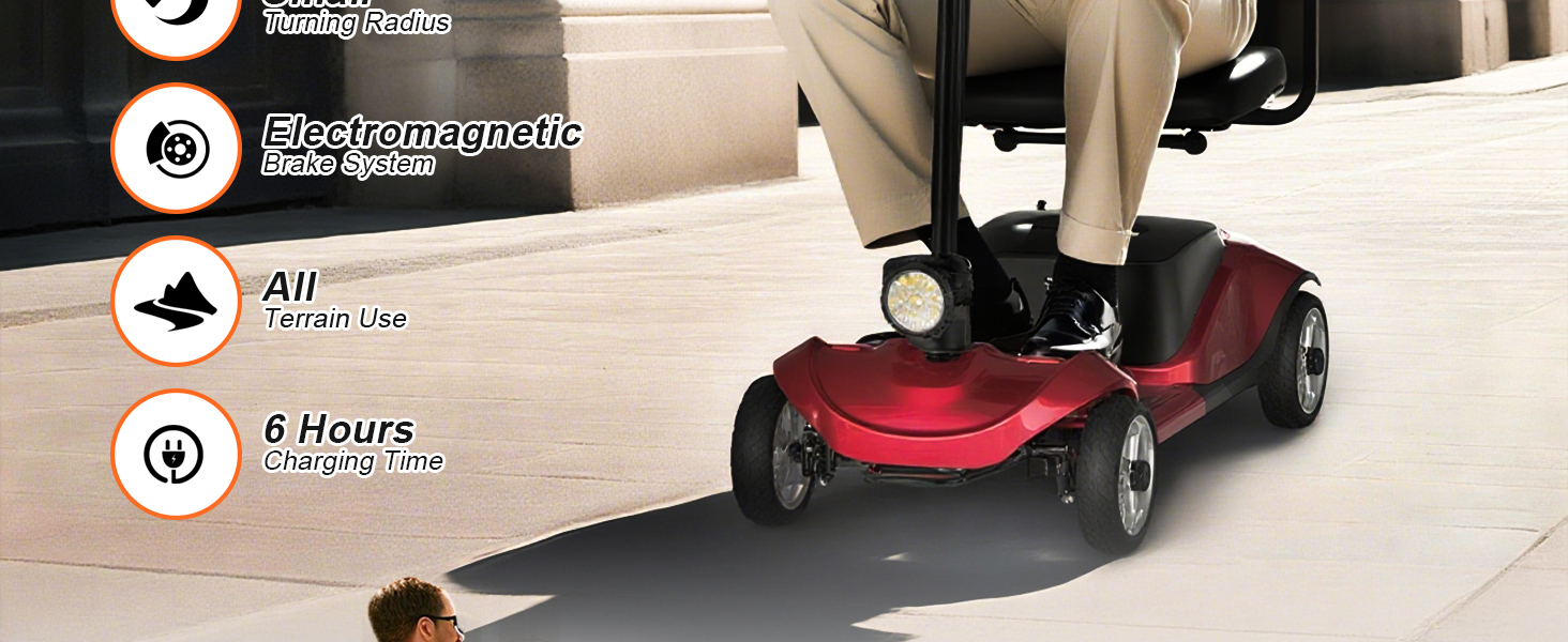 BIQISSI 4 Wheels Mobility Scooter for Adults, Foldable Motorized Mobility Scooter
