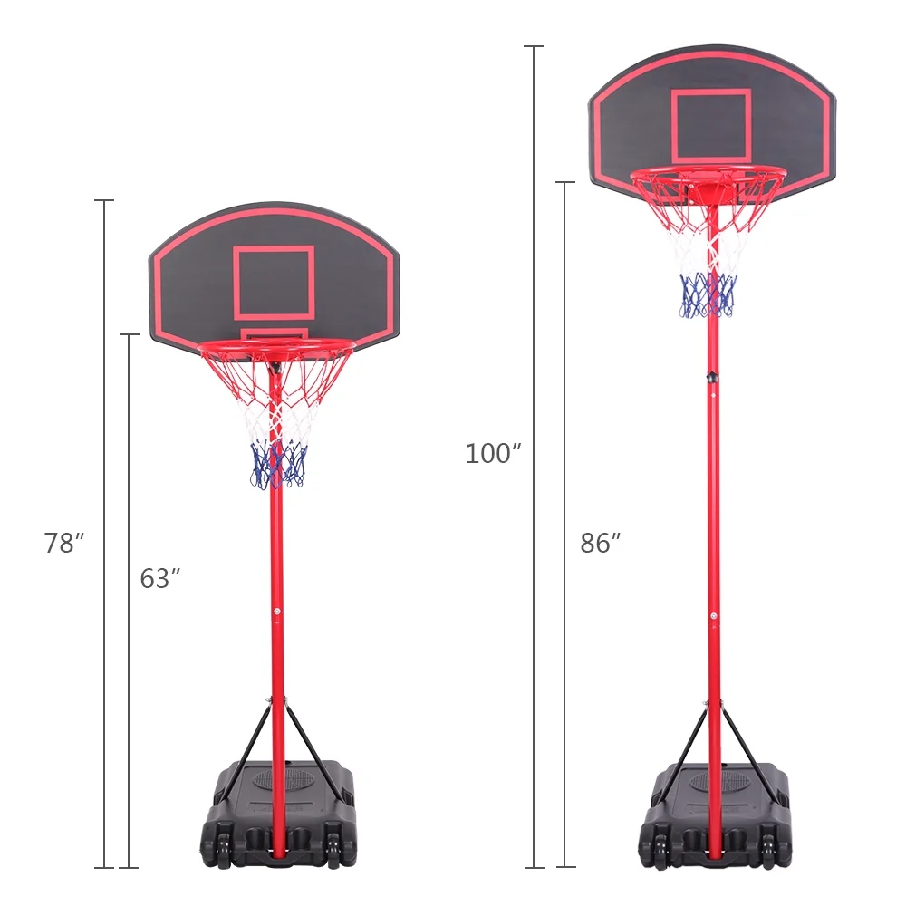 Ktaxon 5.2' to 6.9' Adjustable Basketball Hoop Stand with Wheels, Backboard, Rim Net,Portable for Teenager Indoor/Outdoor Fitness Exercise - Image 5