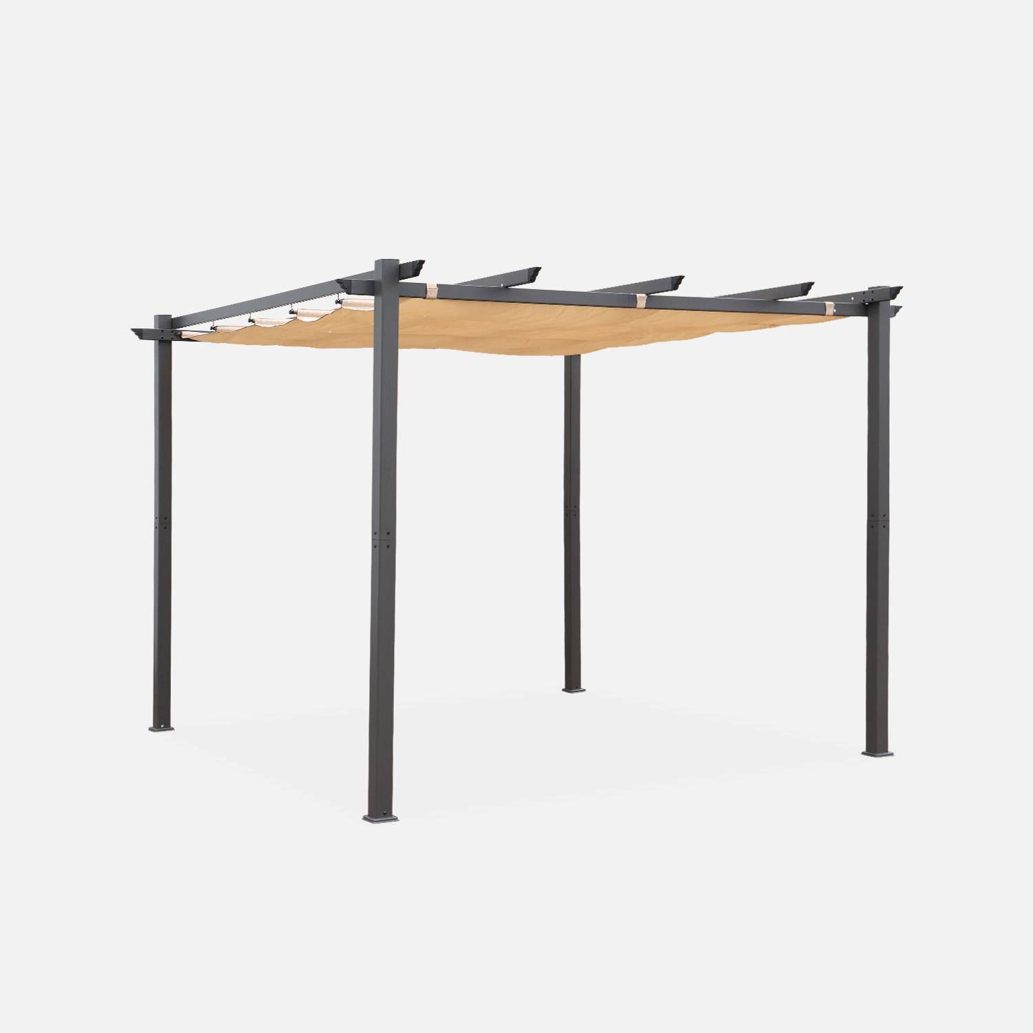 Isla 3x3m - Pergola, aluminio, 3x3m, tela deslizante