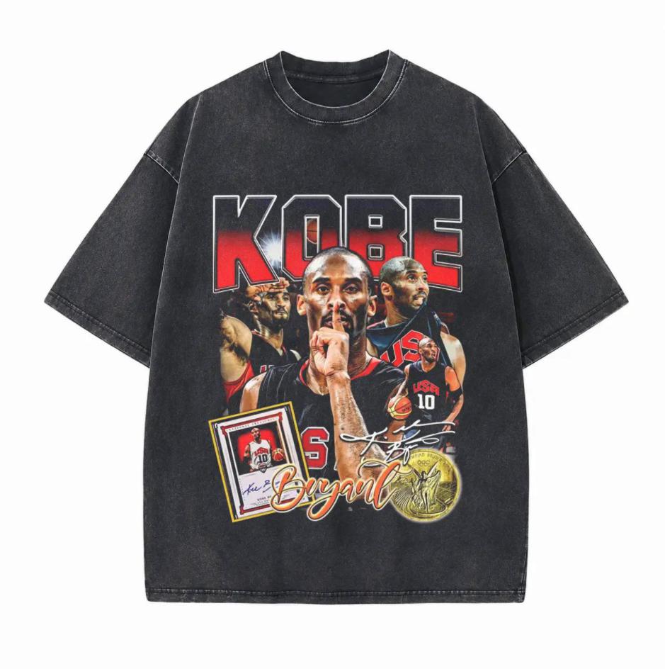 Vintage Mamba Spirit Legend Graphic Printed Unisex Washed T-Shirt