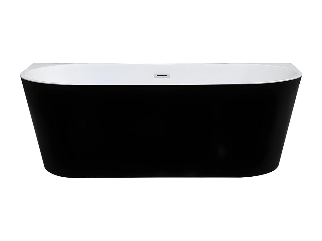 Bañera exenta - 245L - 170 x 75 x 58 cm - Negro brillante - Acrílico - DIVINA