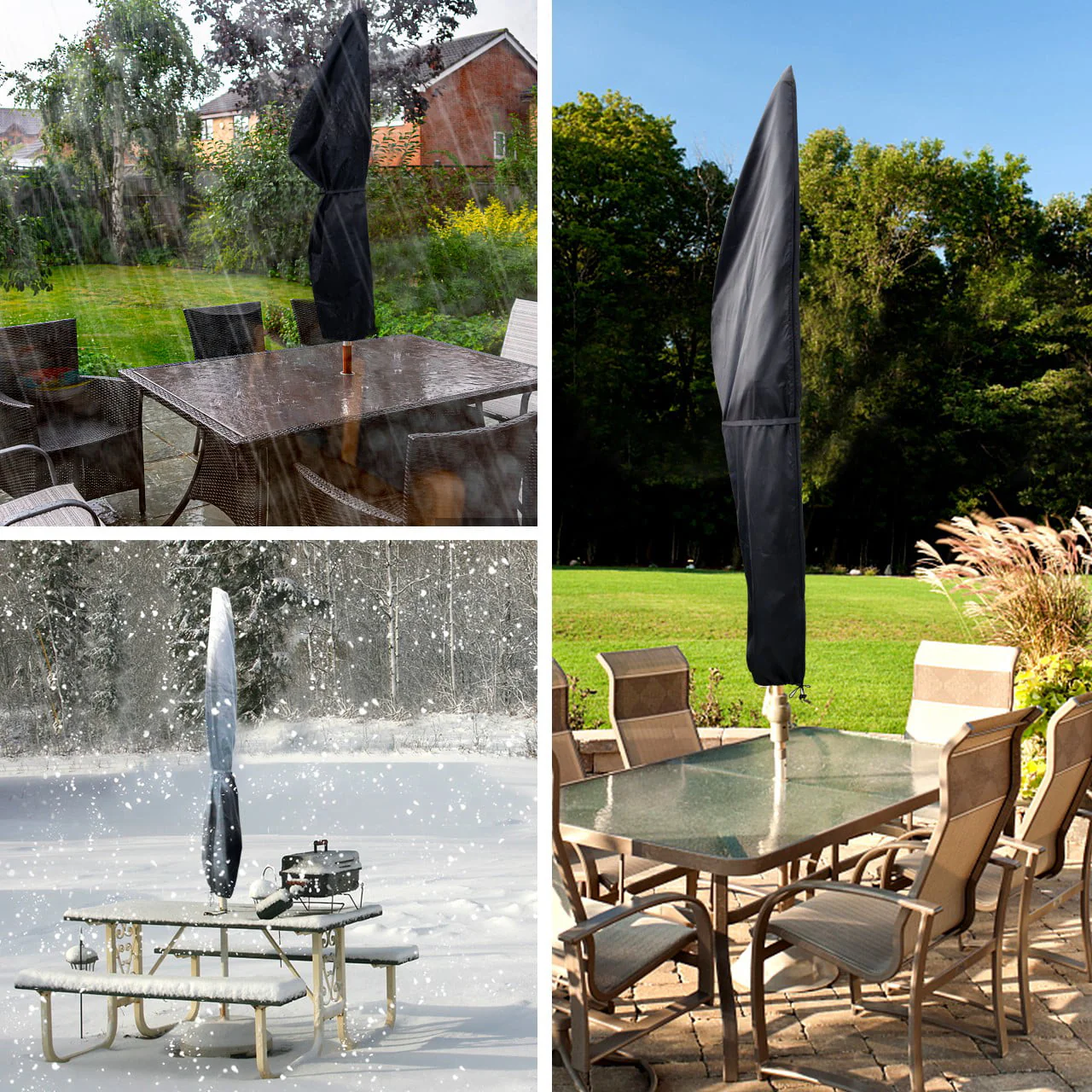 Homitt Patio Umbrella Cover, Cantilever Outdoor Umbrellas Cover, for 7ft to 11ft Offset Market Durable Umbrella Cover, Parasol Waterproof Umbrellas Cover with Zipper - Image 7