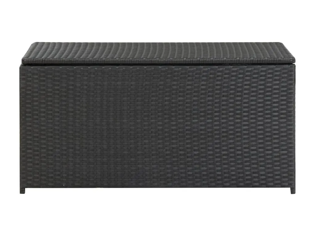 Caja de almacenamiento de jardín de resina tejida 100x50x50 cm negro mxe3613157