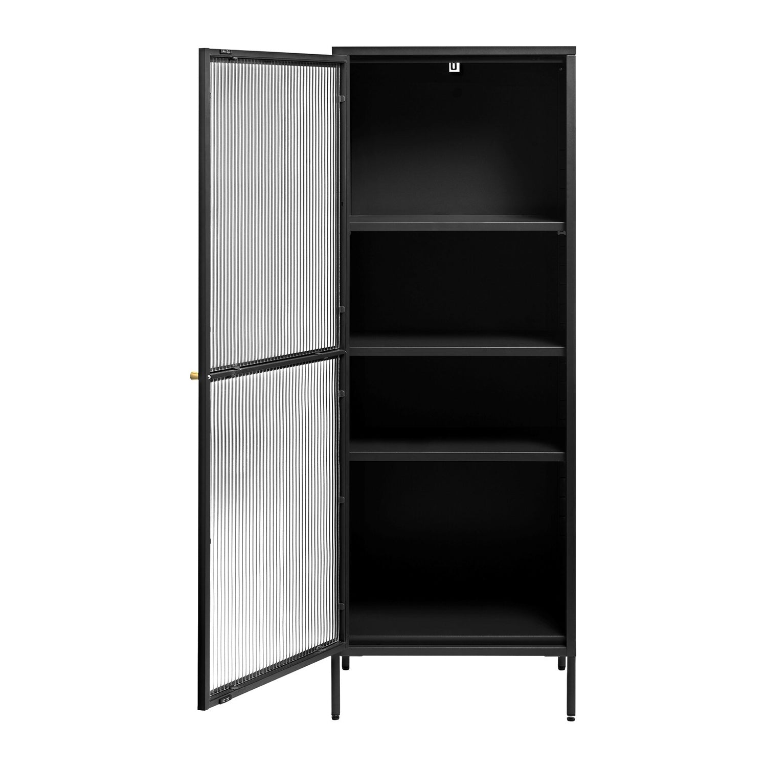 Blokker Opal Vitrinekast - H 160 cm - Zwart