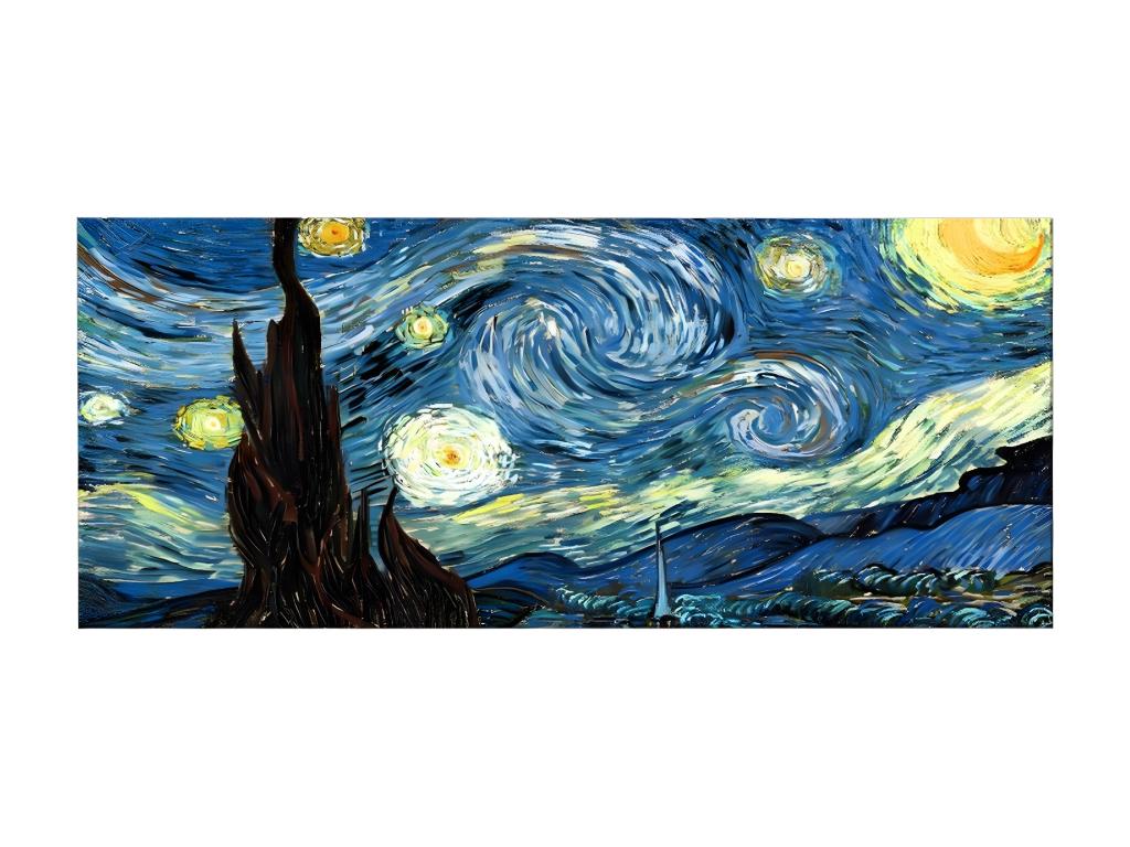 Impresión sobre Lienzo Noche Estrellada, Multicolor, 100x3x70 cm, Lujodec