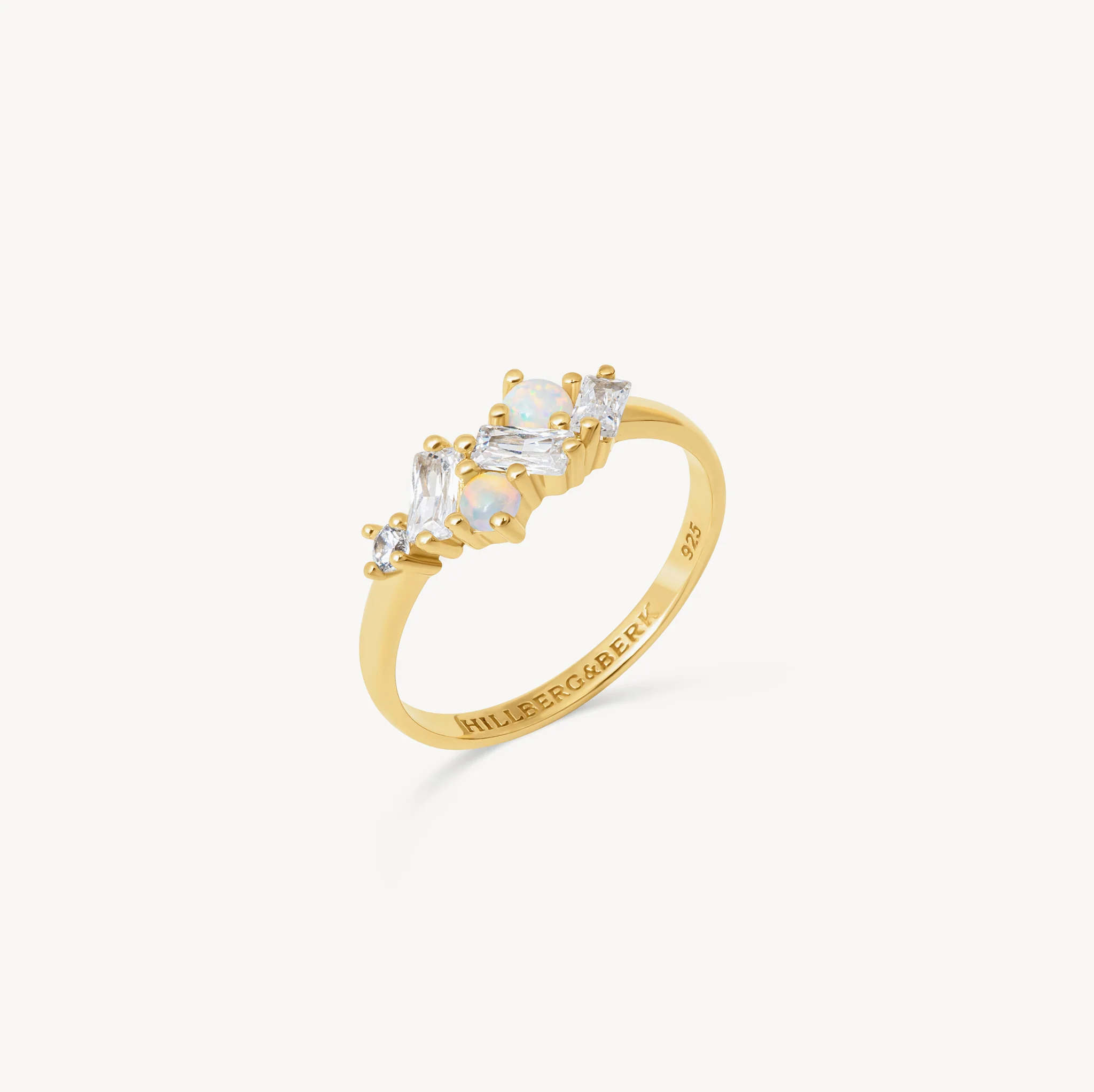 Baguette Opal Cluster Stacking Ring