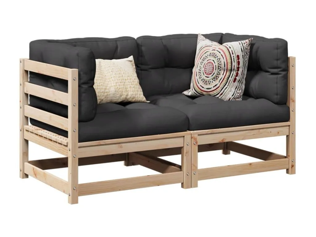 Set de sofás jardín 2 pzas con cojines Luxmbls maciza Luxmbls RETP55375