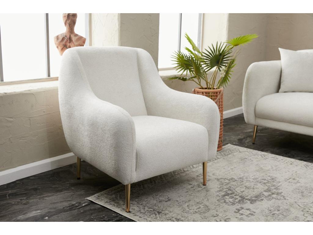 Sillón Altadena 308, De color marrón claro, 77x70x70cm, Tapiz, Patas: Metal