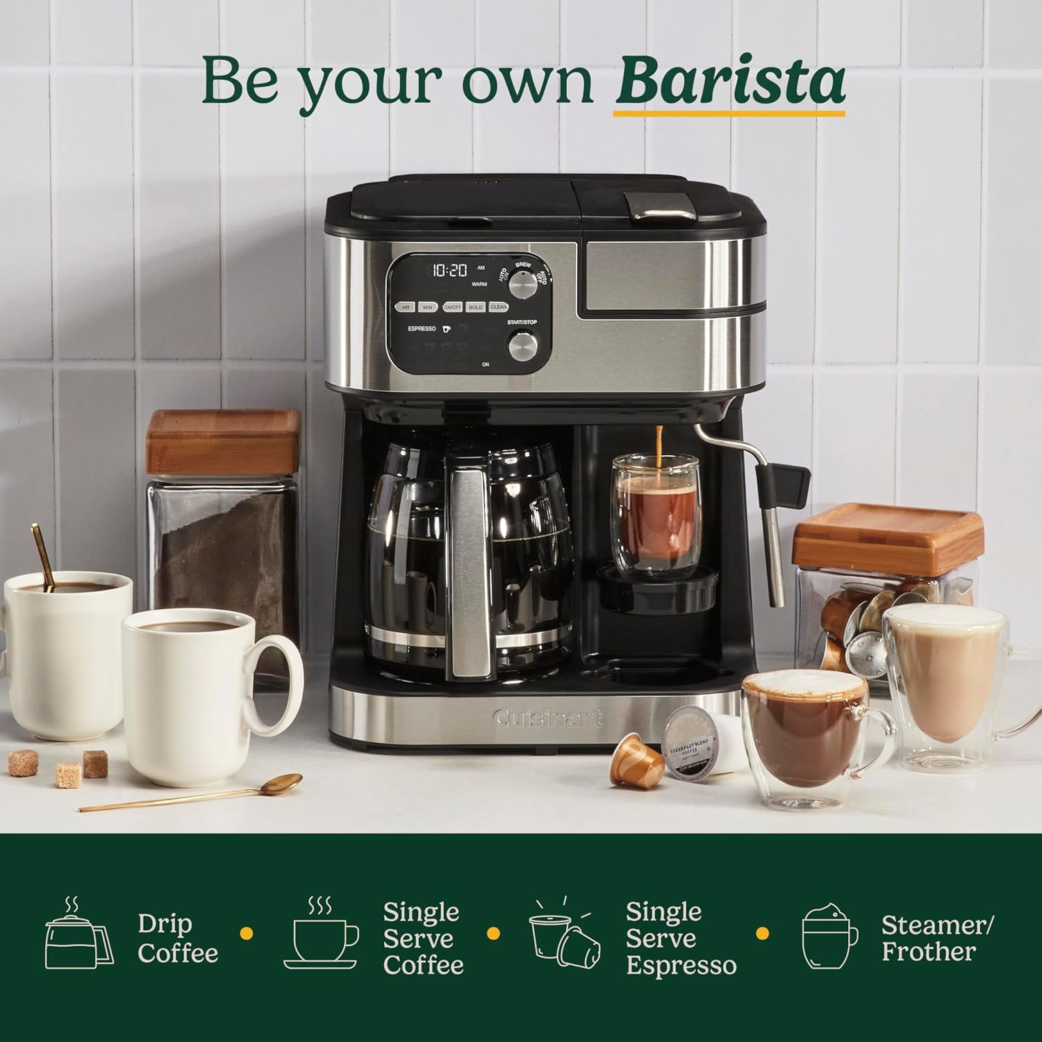 Coffeemaker 4-In-1 Coffee Center Barista Machine