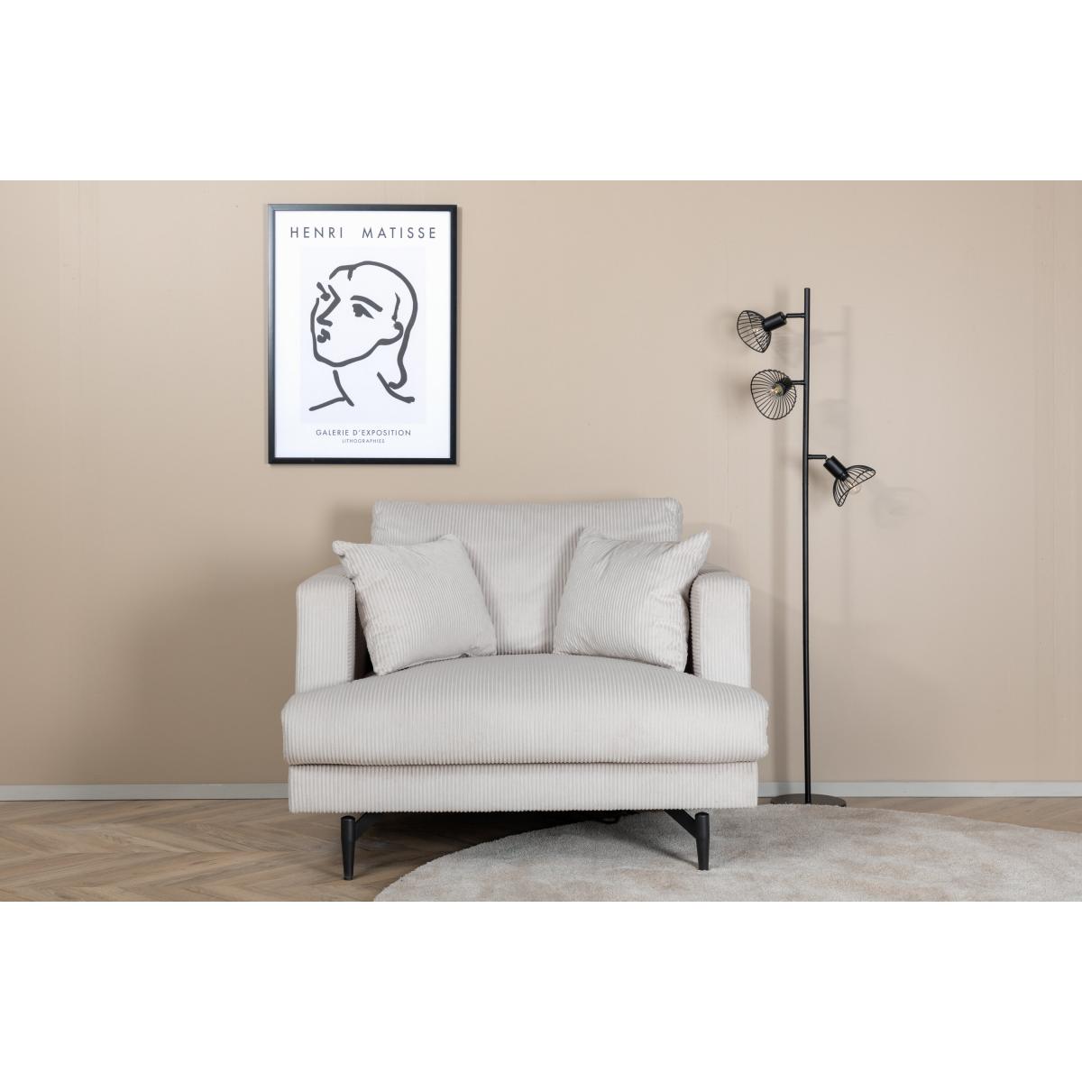 Svea - Ruma fauteuil - ribstof - beige