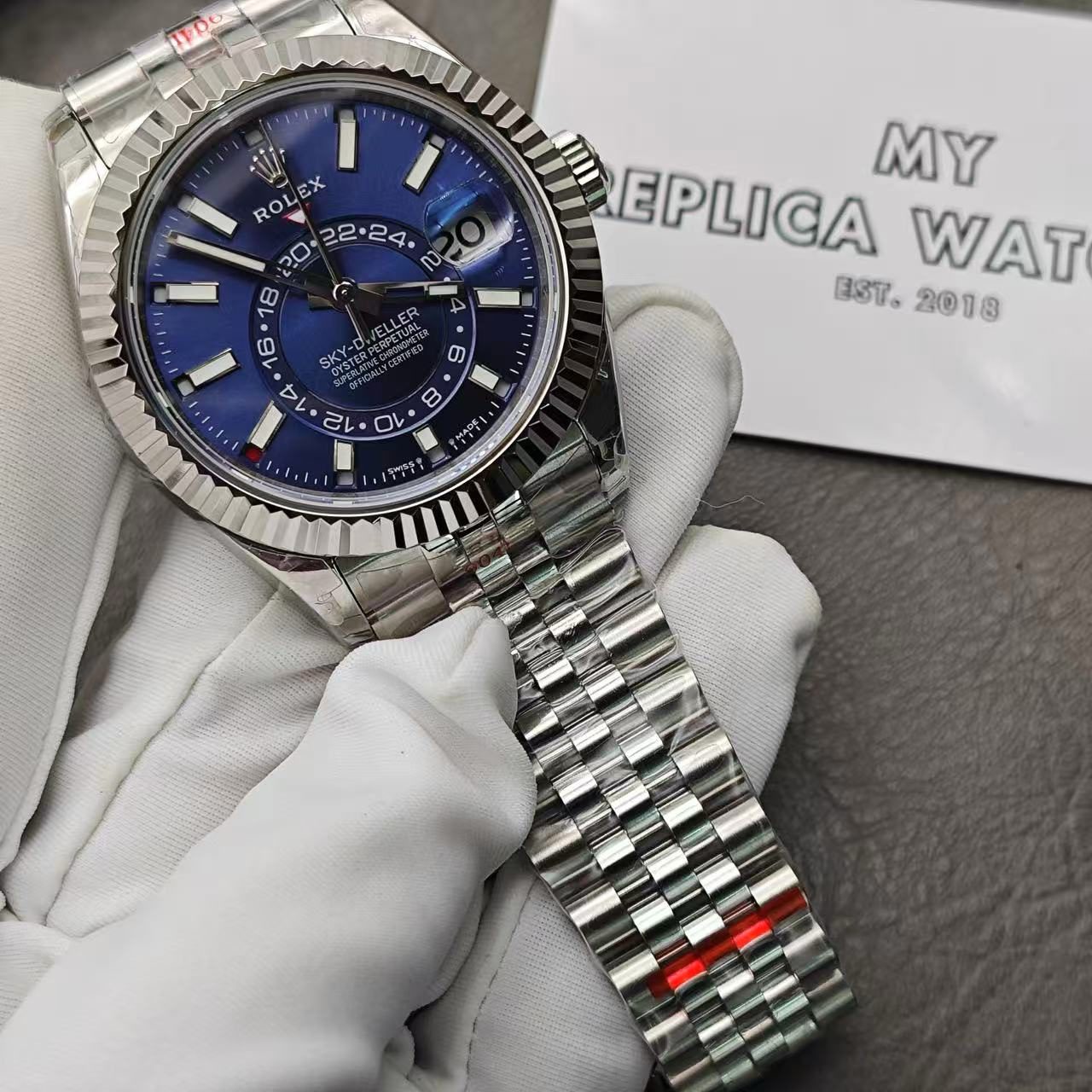 Rolex Sky-Dweller Blue Dial Stainless Steel 336934 Jubilee Replica