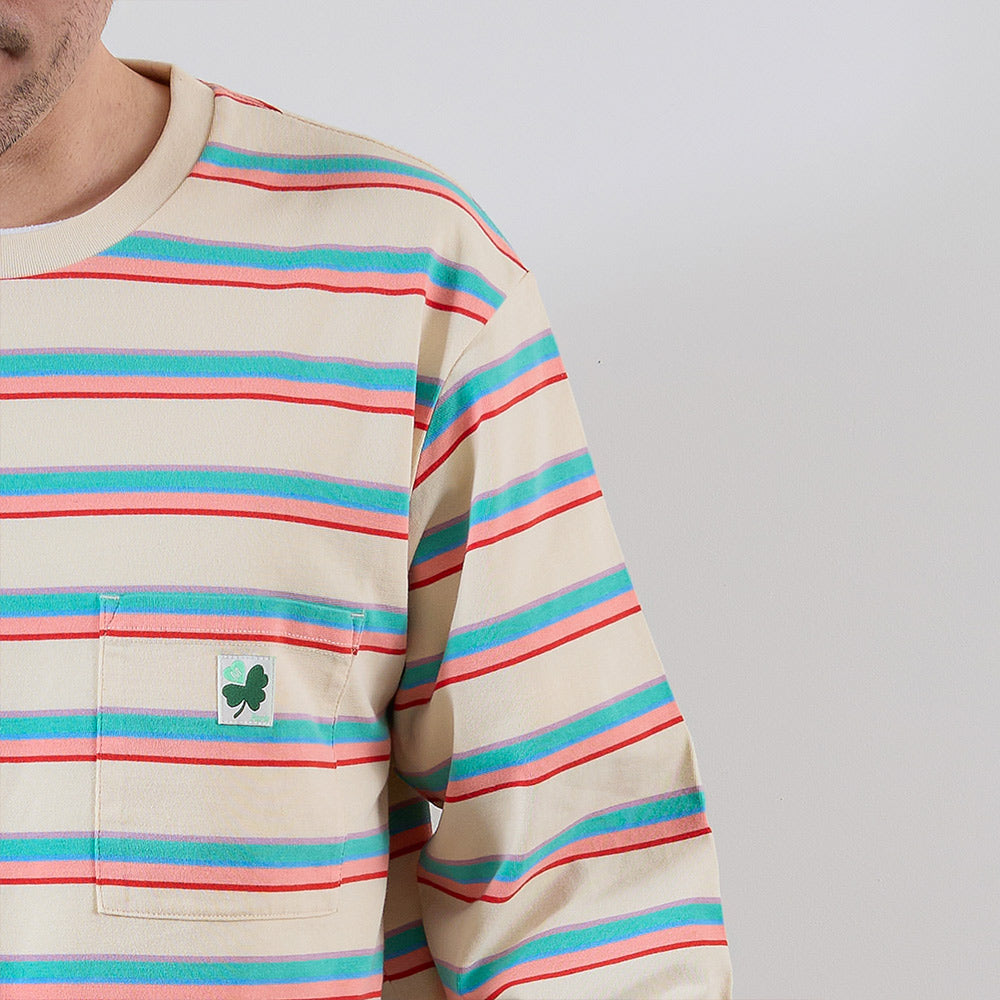 Merci - T-shirt Vadim Stripes LS - Pink