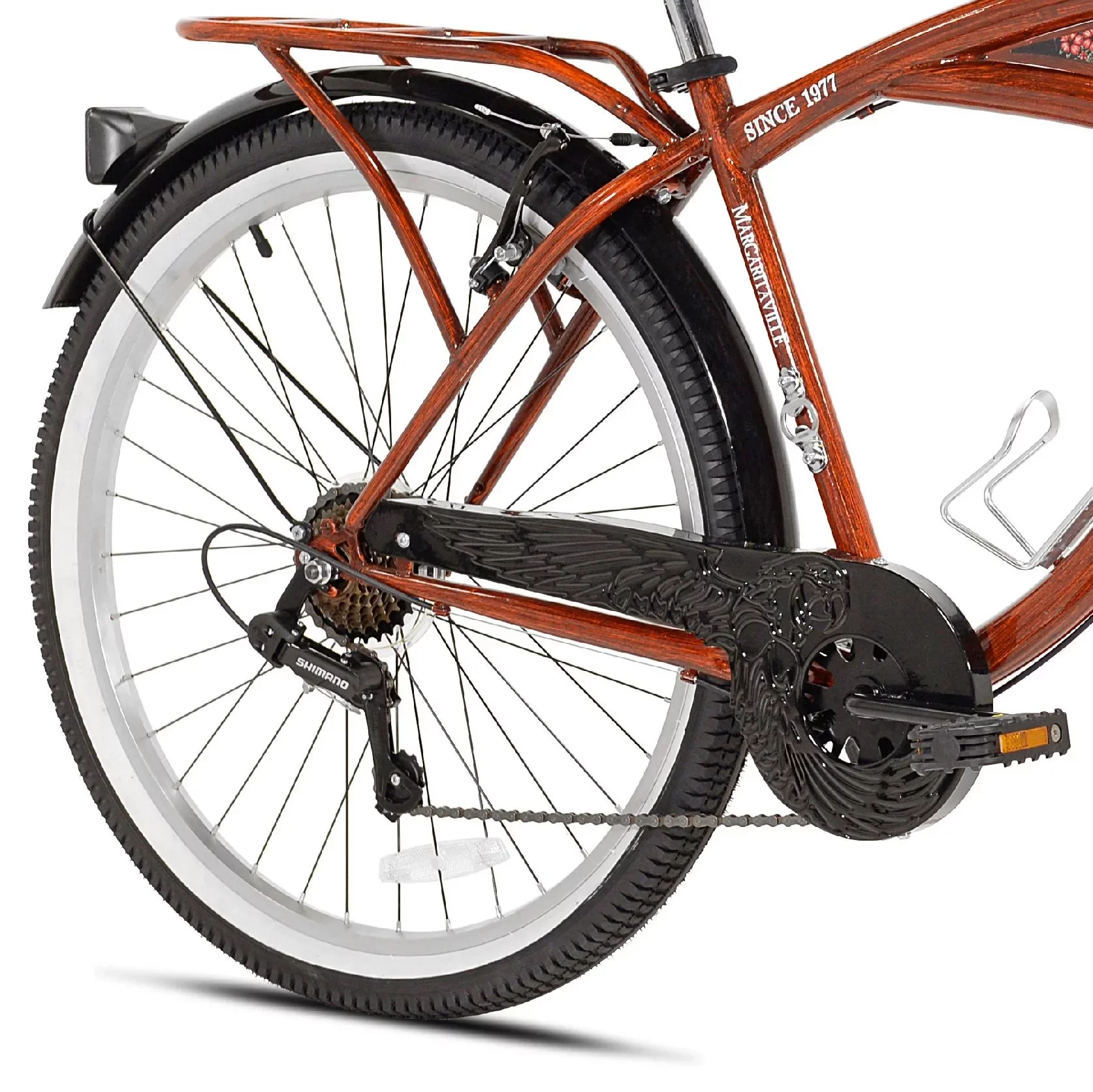 Kent 26in Margaritaville Men's Cruiser Bike, Wood Grain Color - Image 4 Kent 26in Margaritaville Men's Cruiser Bike, Wood Grain Color - Image 4