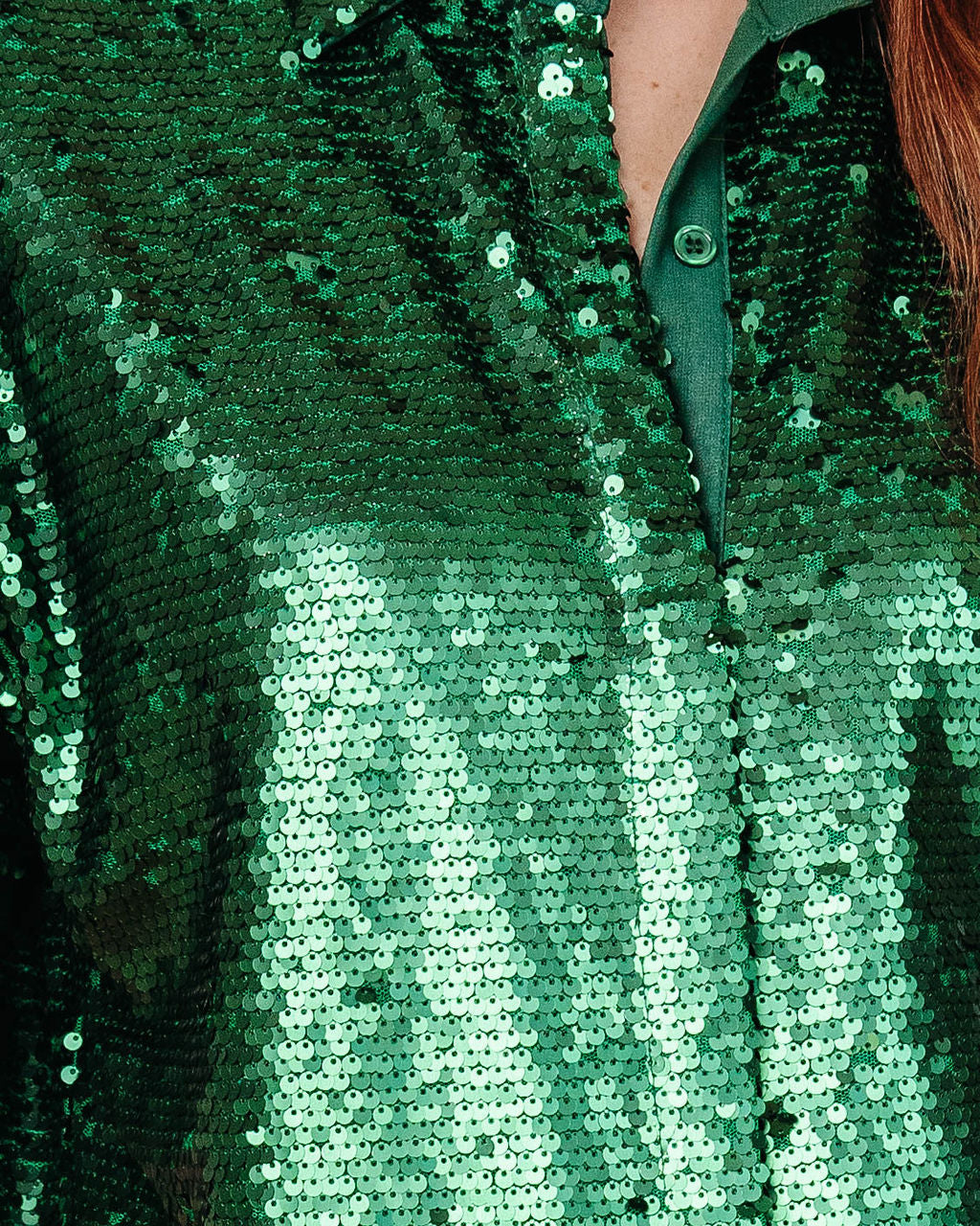 Dream Girl Sequin Button Down Top - Green - Se7enfashion