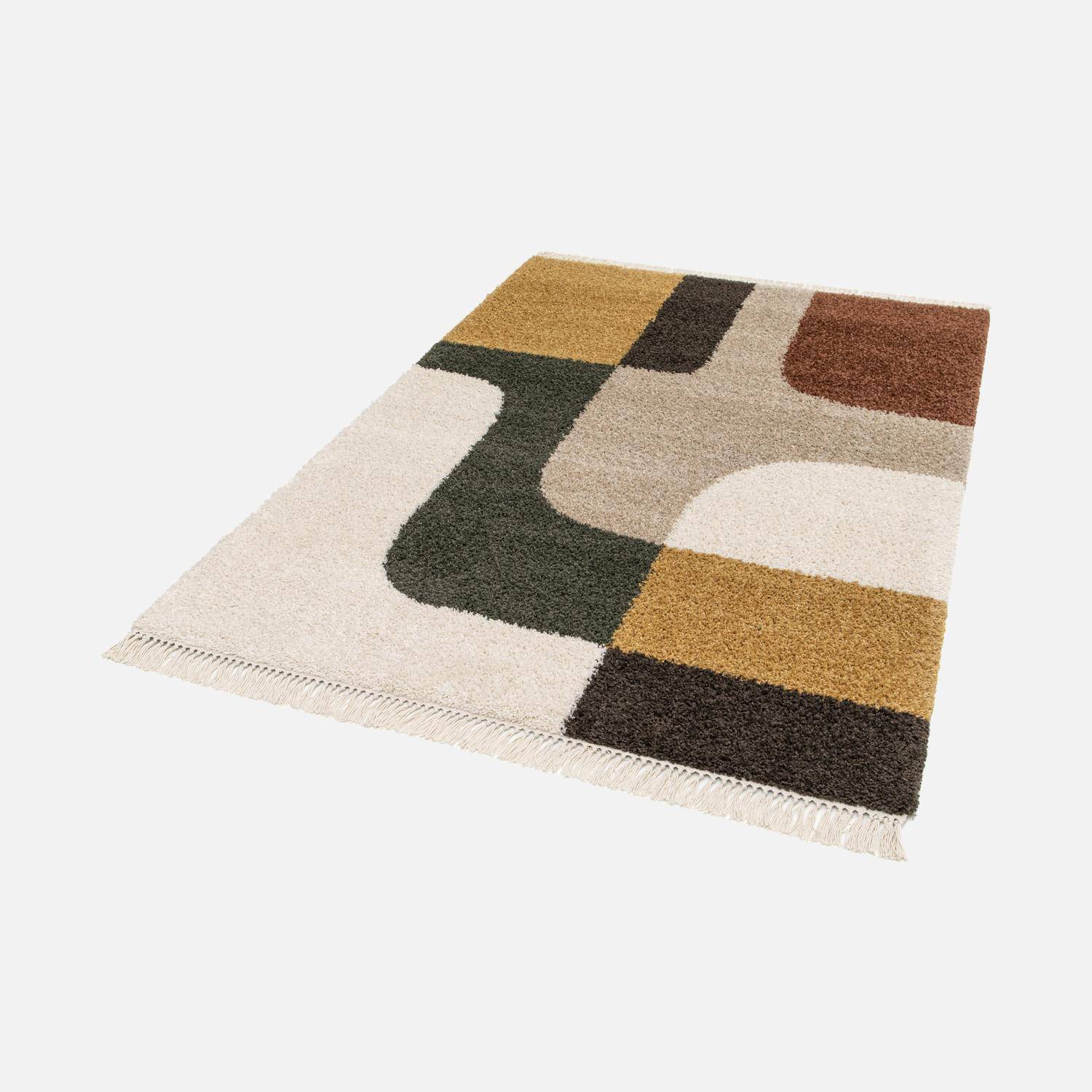 Will - Alfombra interior con flecos diseño geométrico multicolor