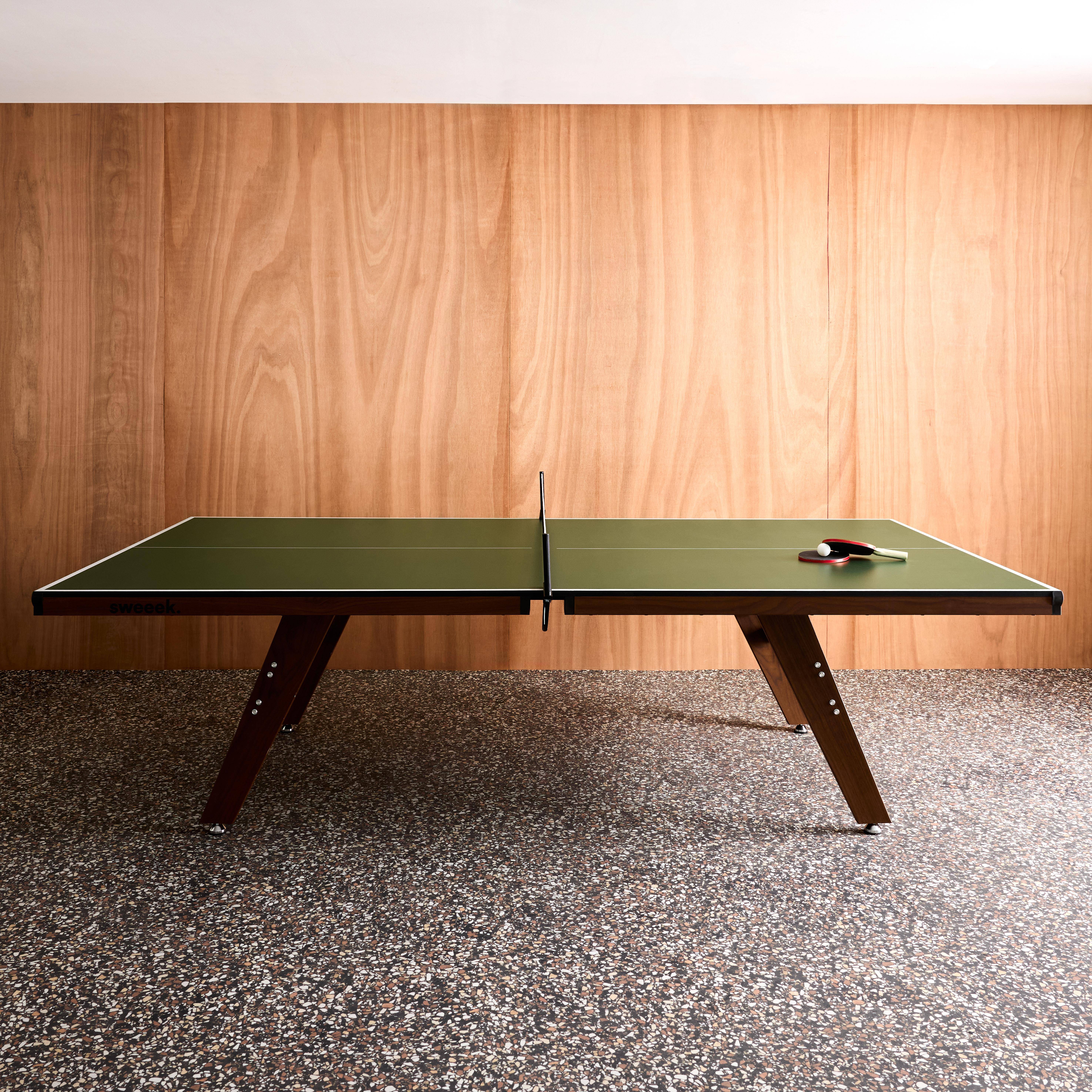 Mesa de ping pong deluxe - Mesa de ping pong interior deluxe con 2 raquetas y 3 pelotas, 273.5cm