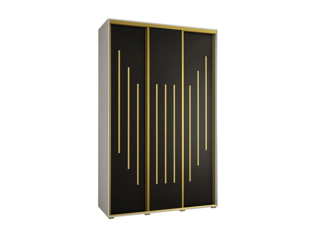 ARMARIO Decoesp 8 DE PUERTAS CORREDERAS 235.2/150/60 3 puertas (Blanco/Negro/Oro) 38841PBID