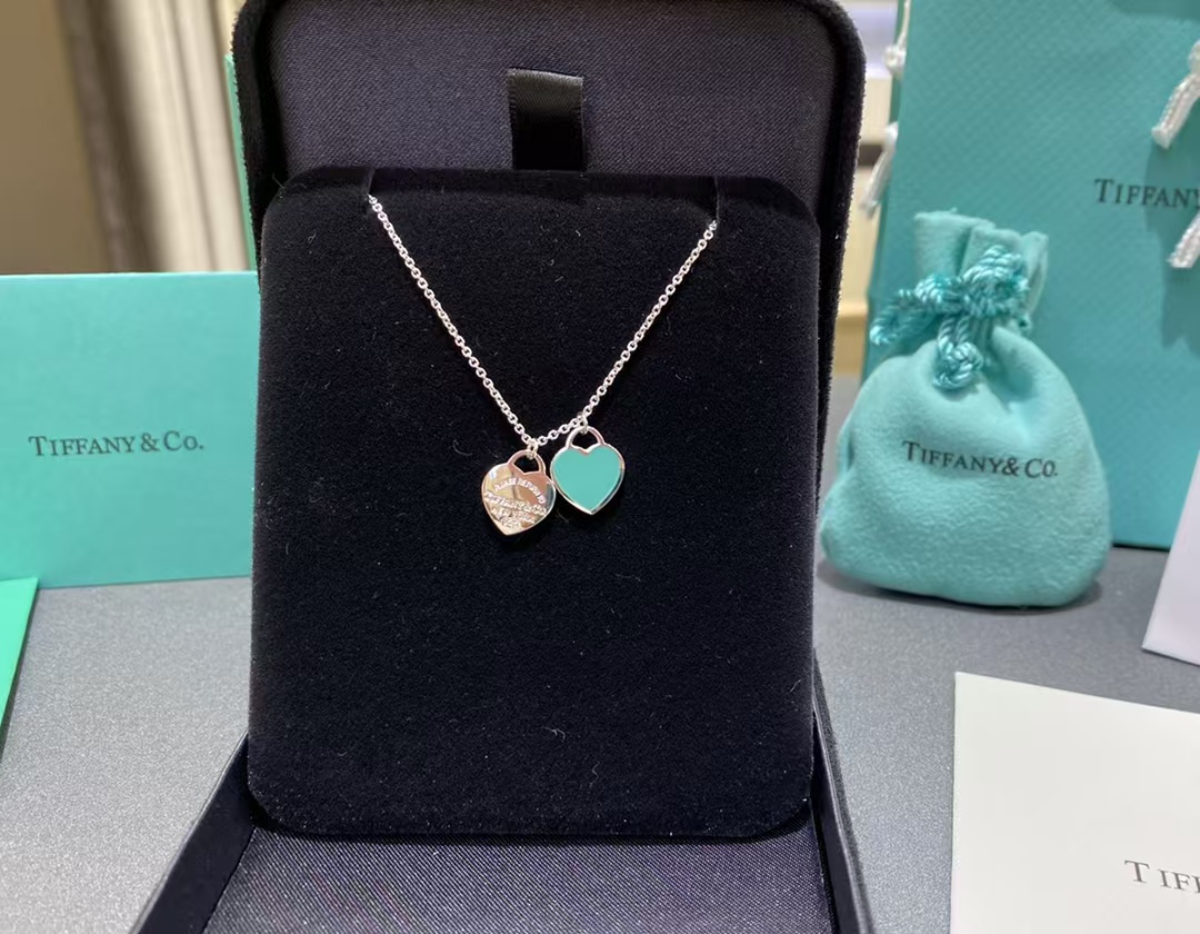 Tiffany Double Heart Tag Pendant Necklace - Original Replica Club
