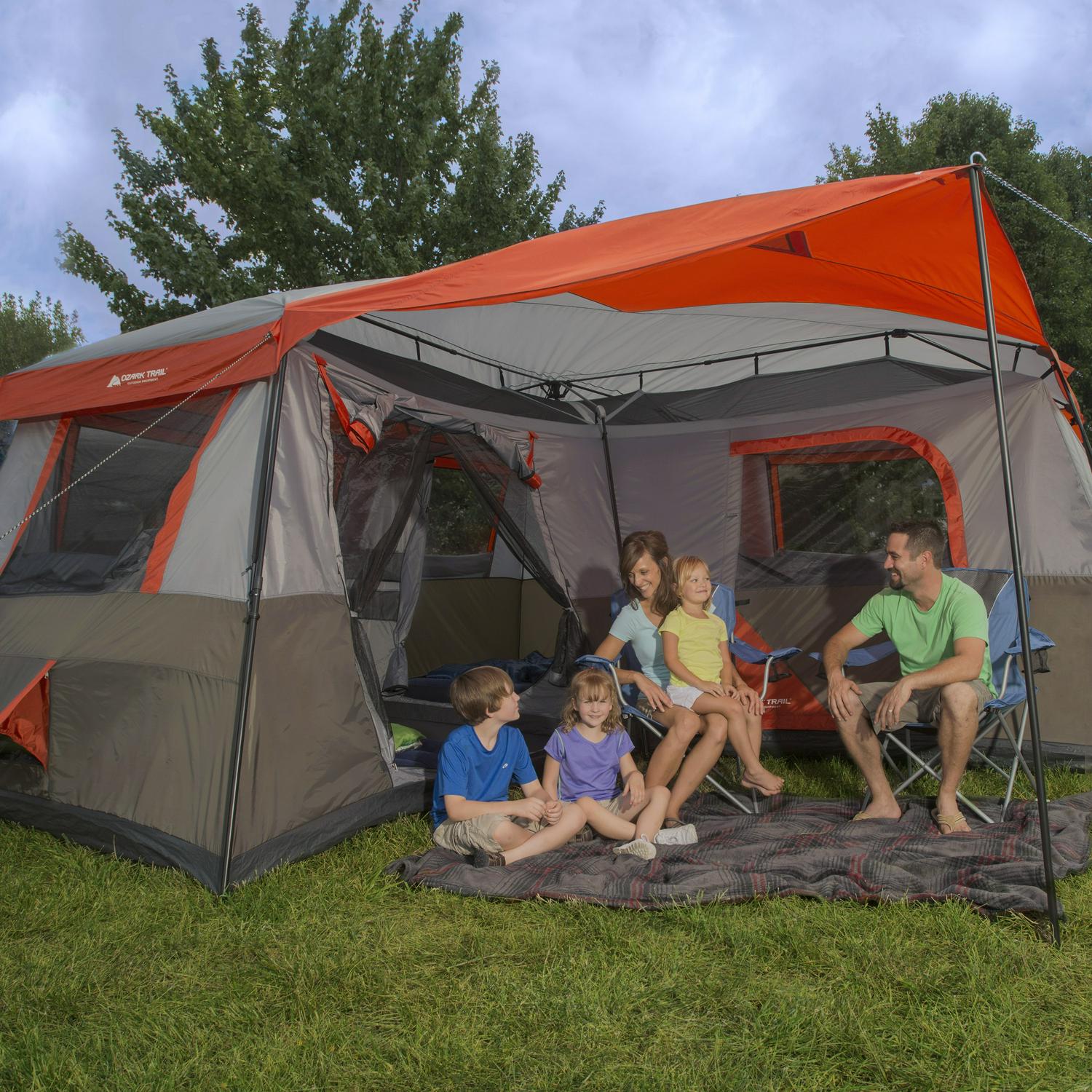 Ozark Trail 12-Person 3-Room Instant Cabin Tent, 16 x 16 Feet - WMT-161682B - Image 2 Ozark Trail 12-Person 3-Room Instant Cabin Tent, 16 x 16 Feet - WMT-161682B - Image 2