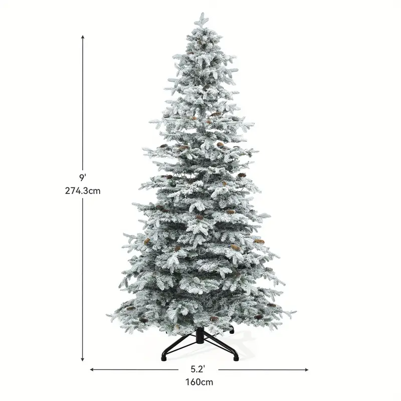 1 9ft pre lit christmas pre decorated 1818 820 led and 80 cones for and details 0