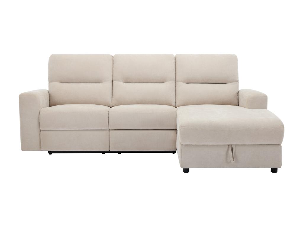 Sofá rinconera derecho eléctrico con almacenamiento beige