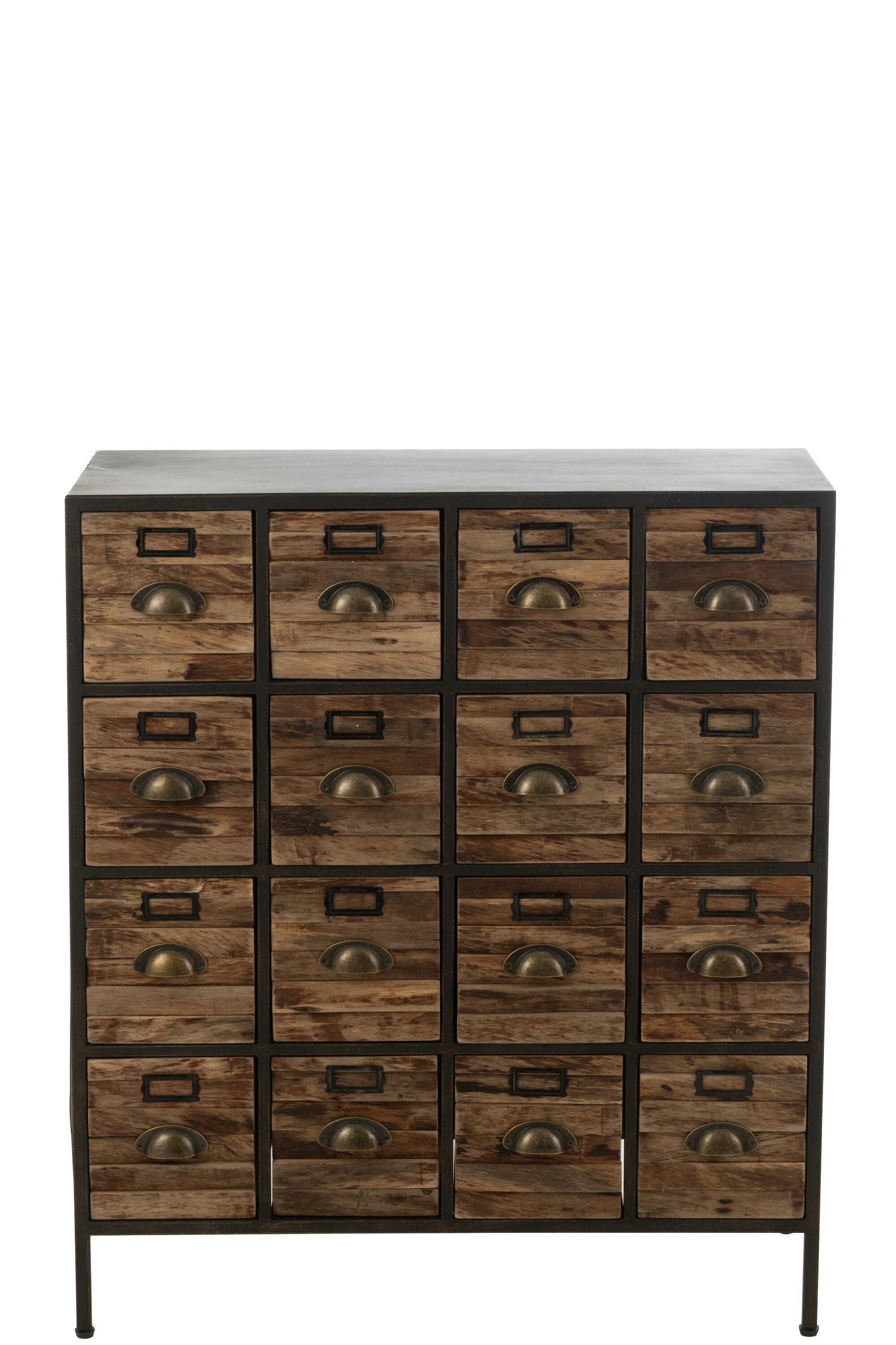 J-Line kast 16 Schuiven - hout metaal - bruin