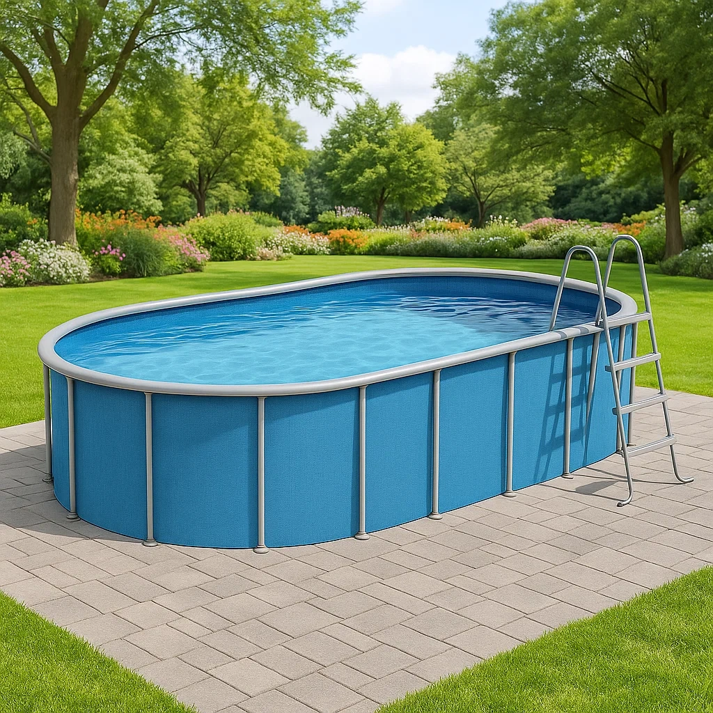 Piscina tubular desmontable ovalada 472x286x104 cm estructura de acero color azul KkAVDxh140TK