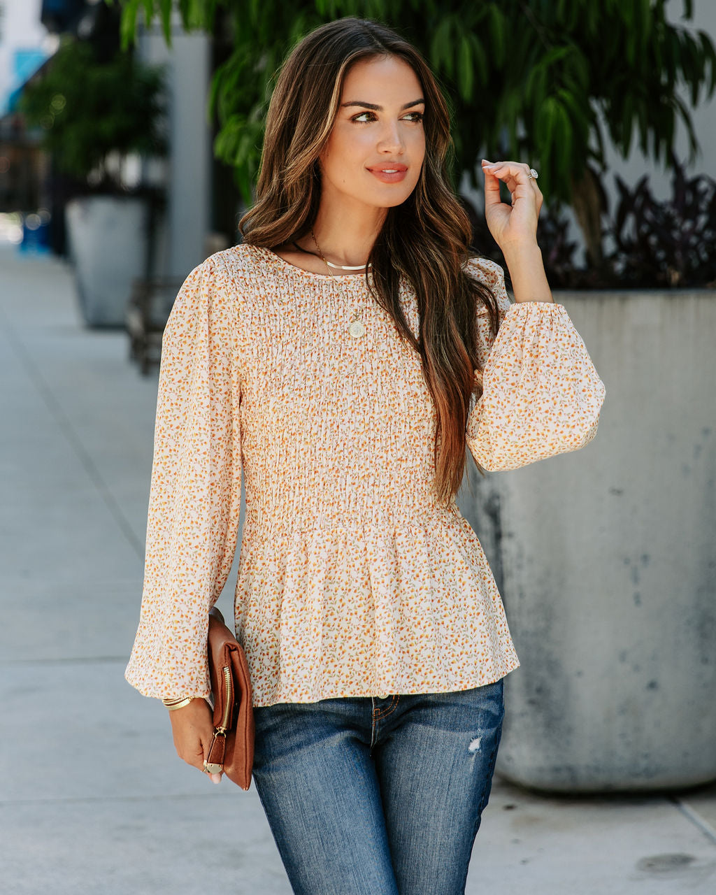 Clementina Floral Smocked Top - SALE - Se7enfashion
