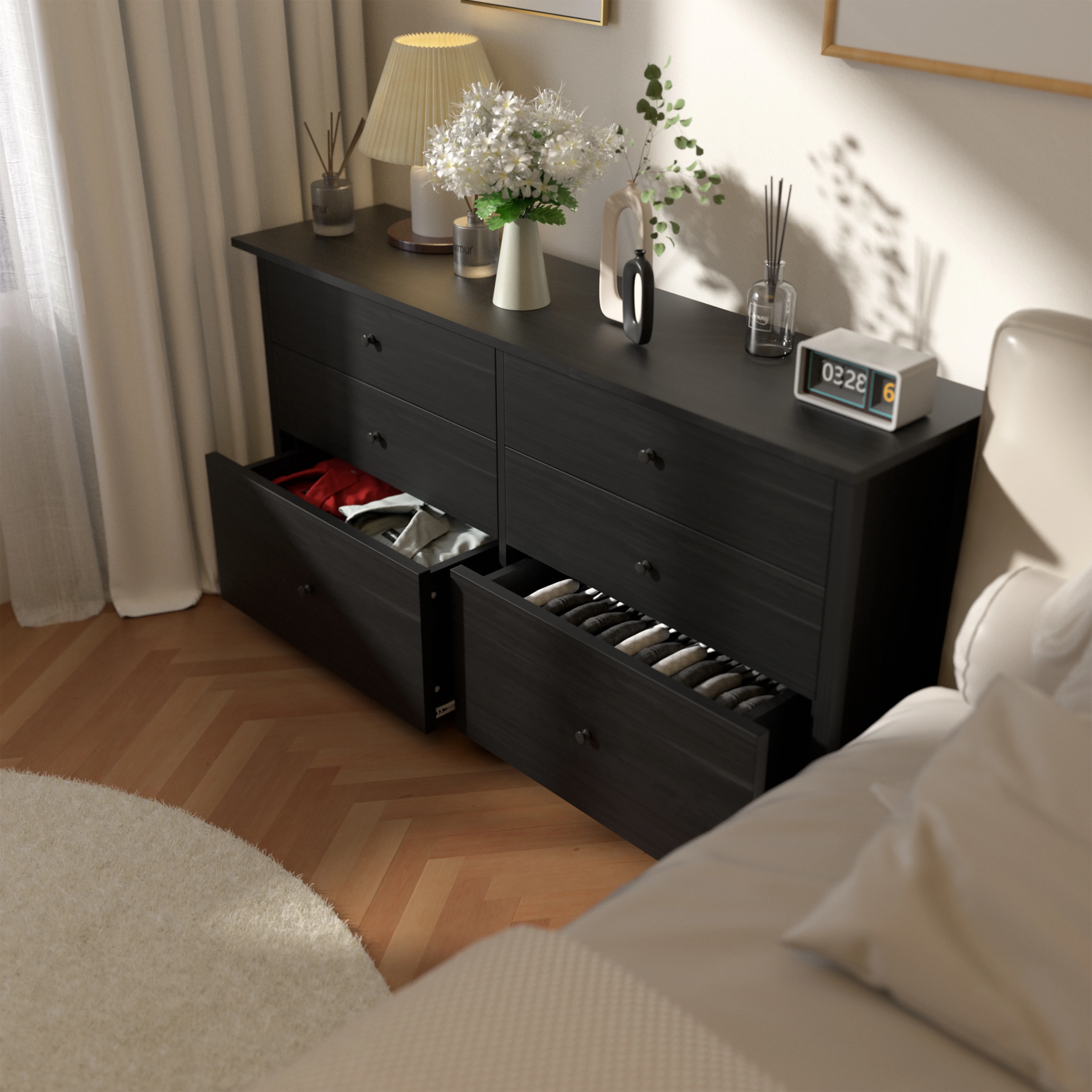 VEIKOUS Oversized 5-Drawer Dresser Chest, Large Storage Dresser for Bedroom Storage, Oak - Image 31