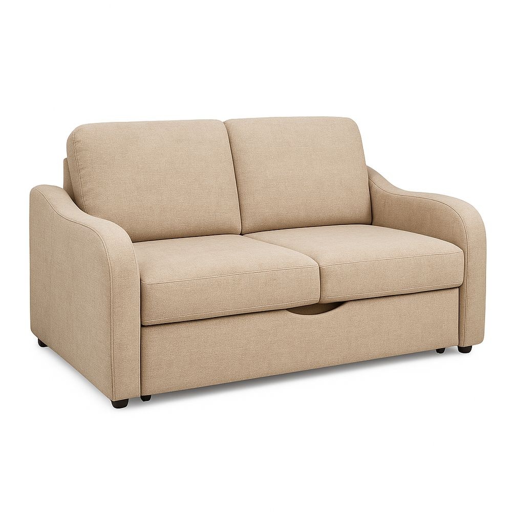 Sofá Cama Beige 2 Plazas Tela Sala