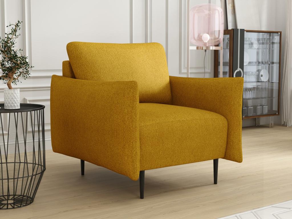 Sillón Luzssnh 225 - Amarillo - 85x90x98cm - Tapiz - Patas Metal