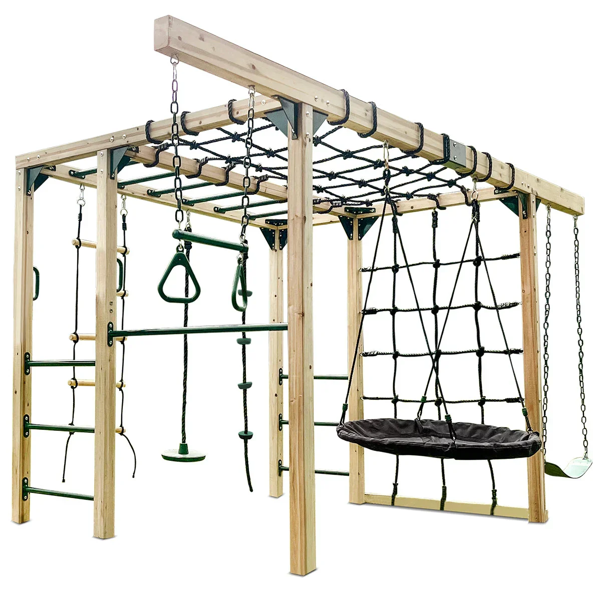 Lifespan Kids Premium Timber Jungle Gym Play Centre, 406cm x 196.2cm x 205cm, 5 Children, 50kg - Orangutan Climbing Cube - Image 4 Lifespan Kids Premium Timber Jungle Gym Play Centre, 406cm x 196.2cm x 205cm, 5 Children, 50kg - Orangutan Climbing Cube - Image 4