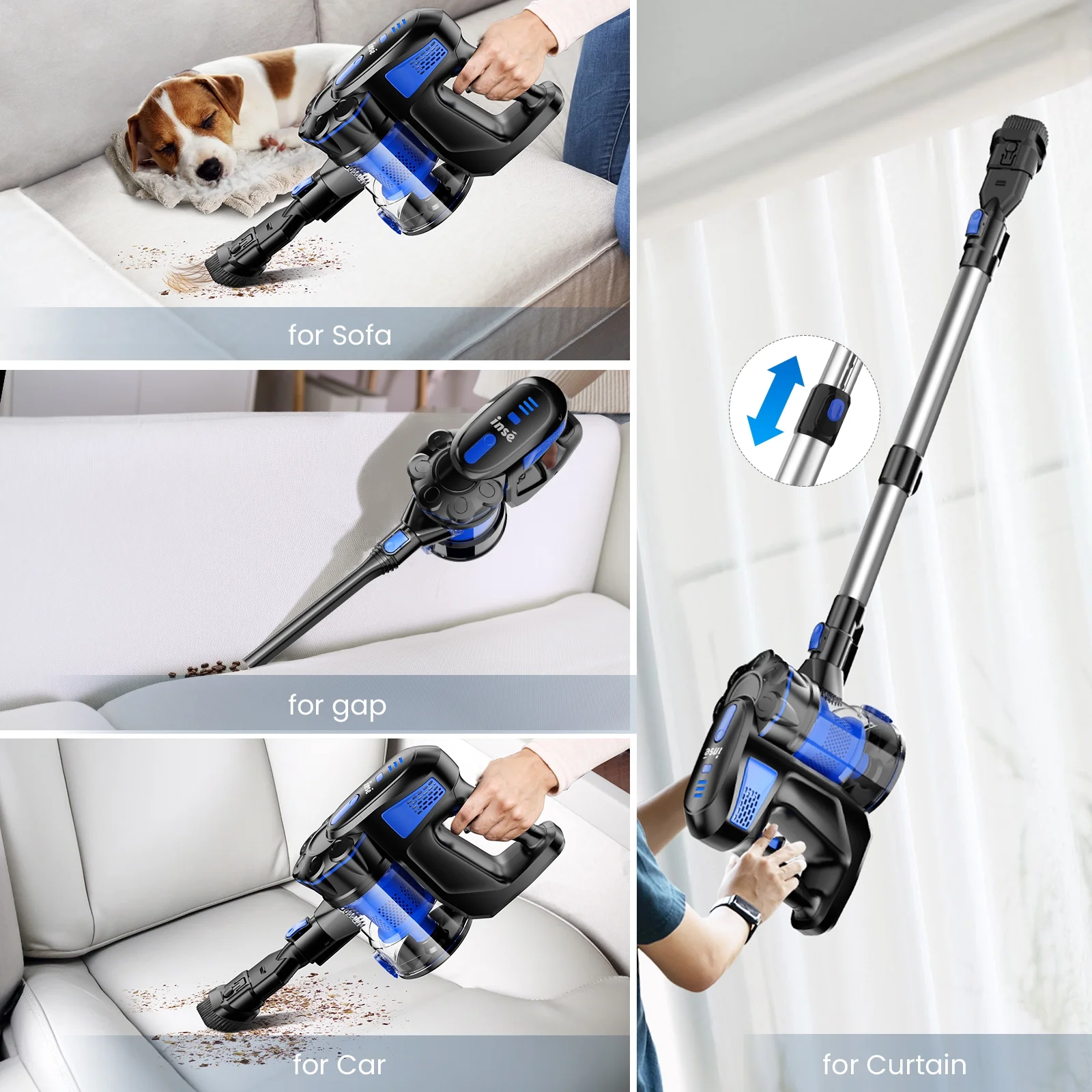 INSE Cordless Vacuum Cleaners, 6-in-1 Lightweight Stick Vacuum for Hardwood Floor Carpet Pet Hair, V770 - Image 17