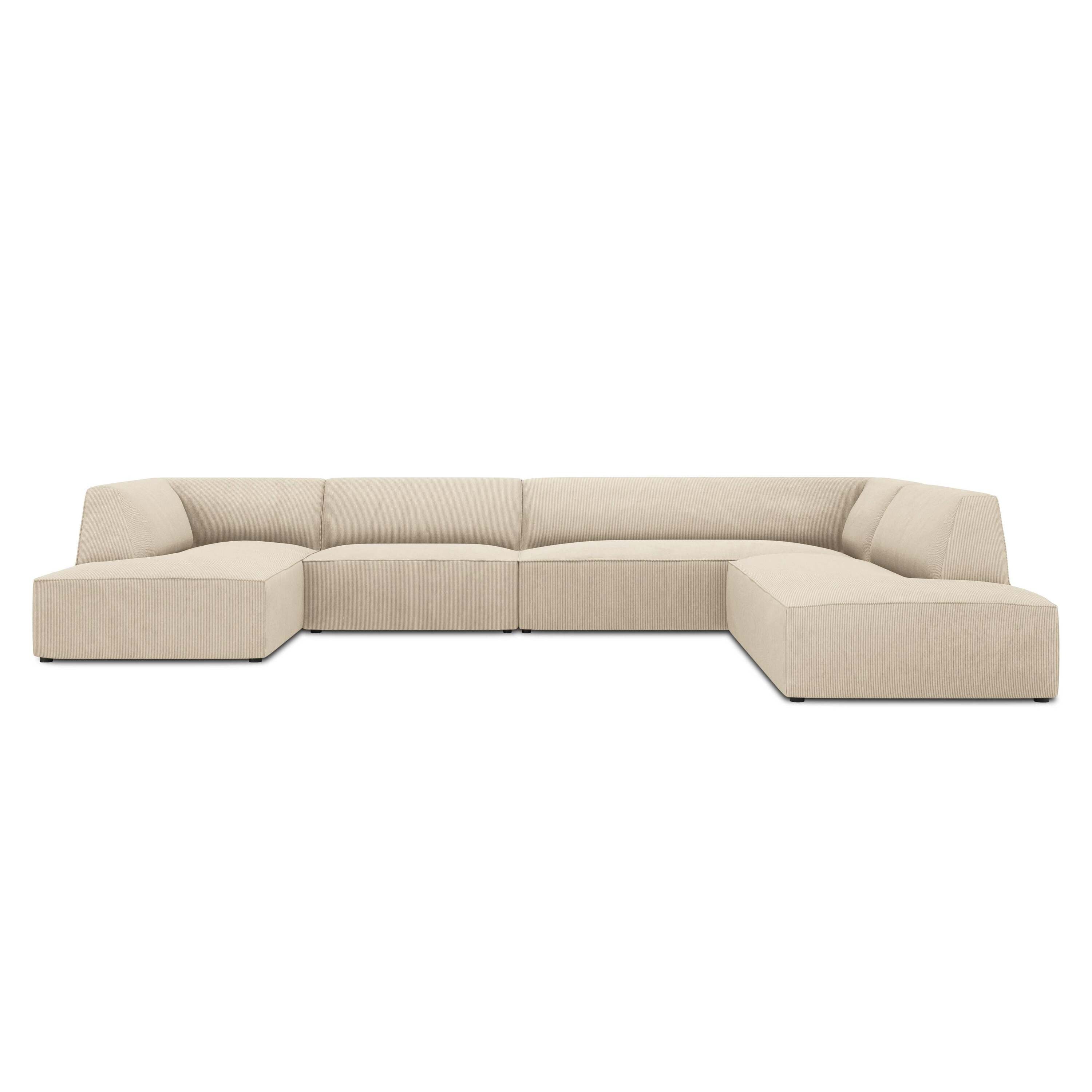 Windsor & Co Sao U-bank - Hoek Rechts - Ribstof - Lichtbeige