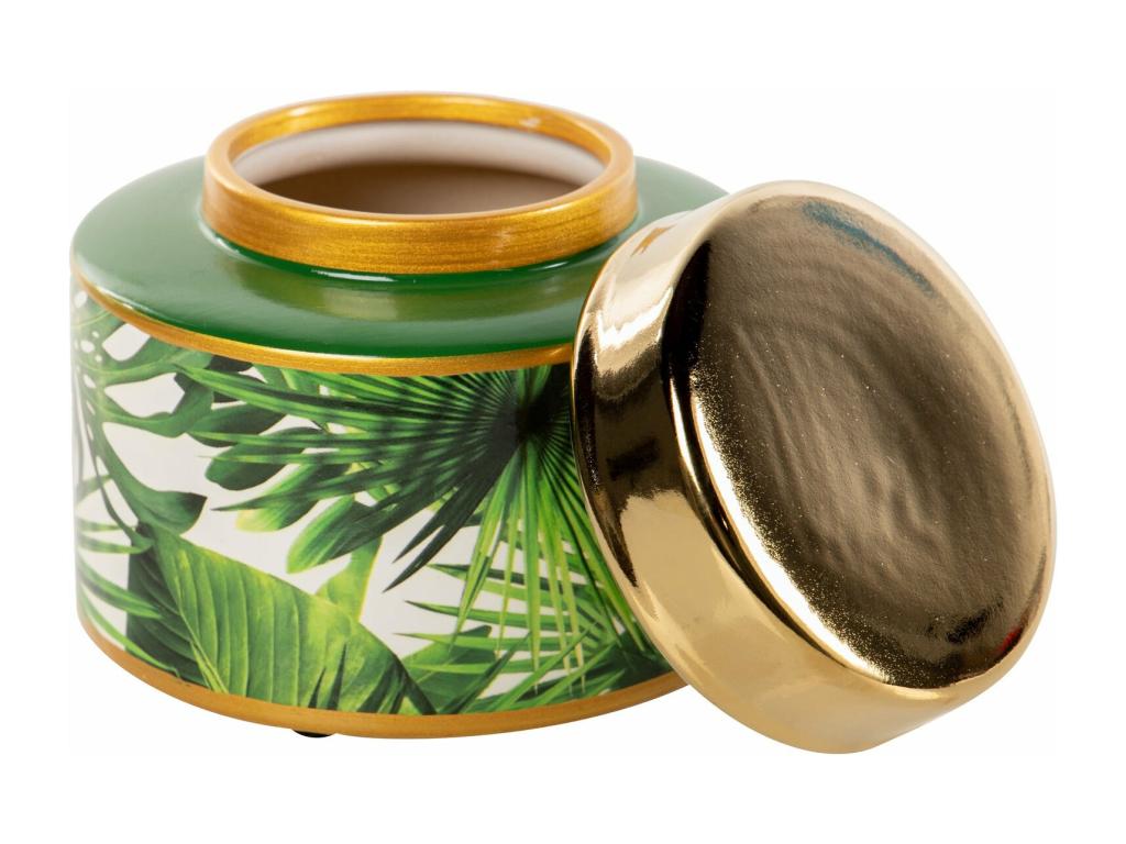 Tibor Ceramica Verde-oro-blanco 16x16x13 Cm