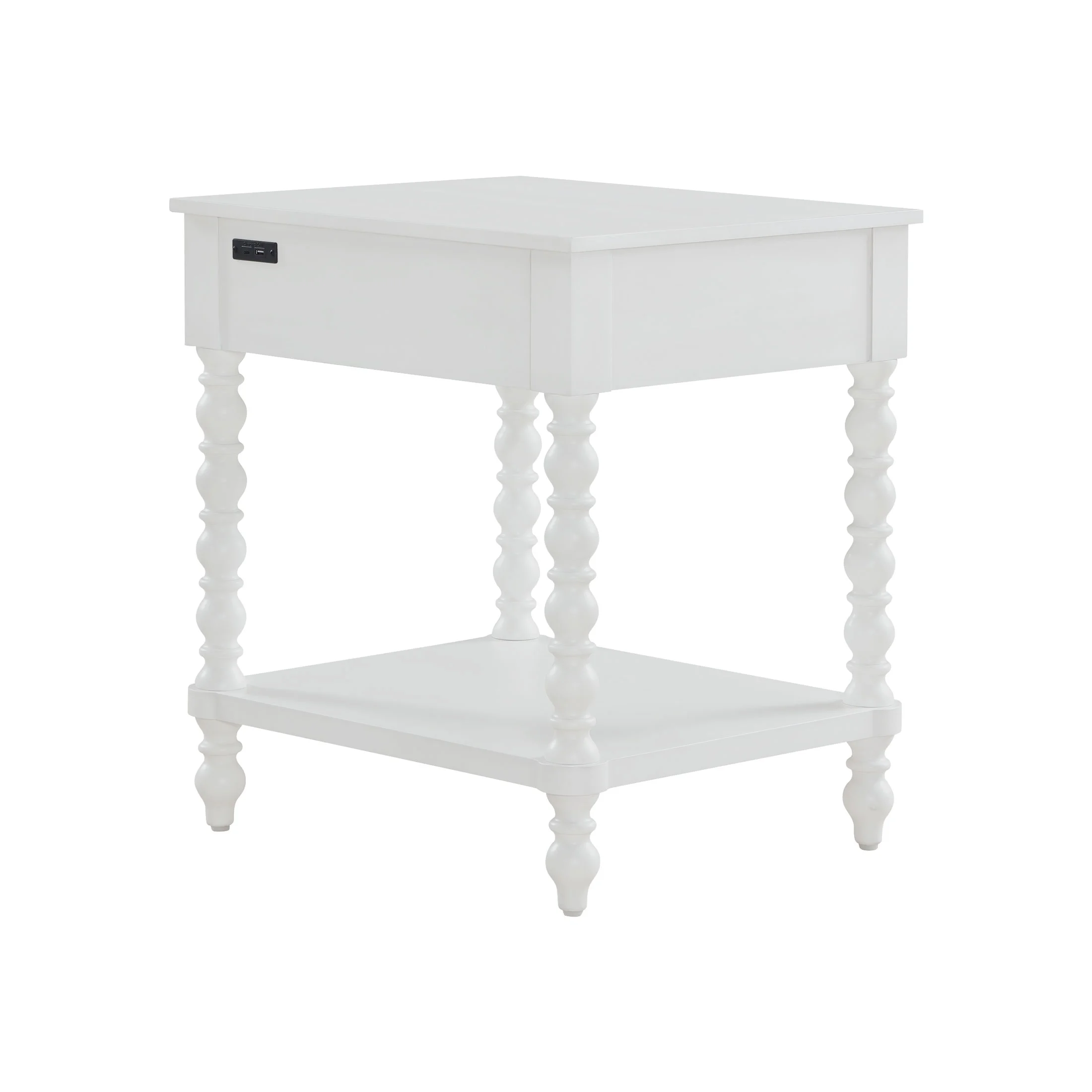 Pioneer Woman Harper Spindle Nightstand with USB Charging Ports, Adults and Teens, White Finish - Image 10