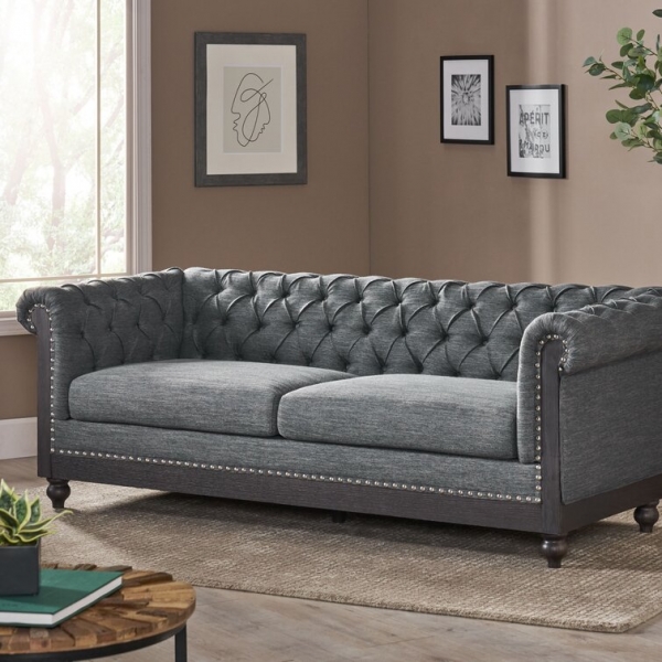 WAYFAIR Pausch 78.75"Rolled Arm Chesterfield Sofa