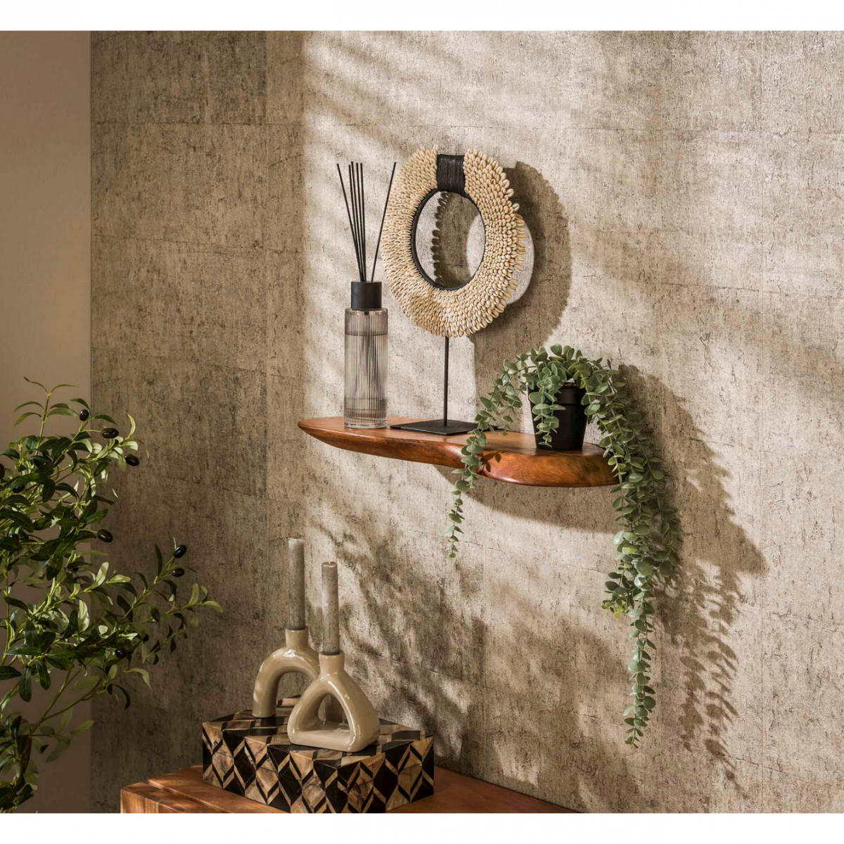 Fraaai - Boka organische wandplank - 60 cm - naturel