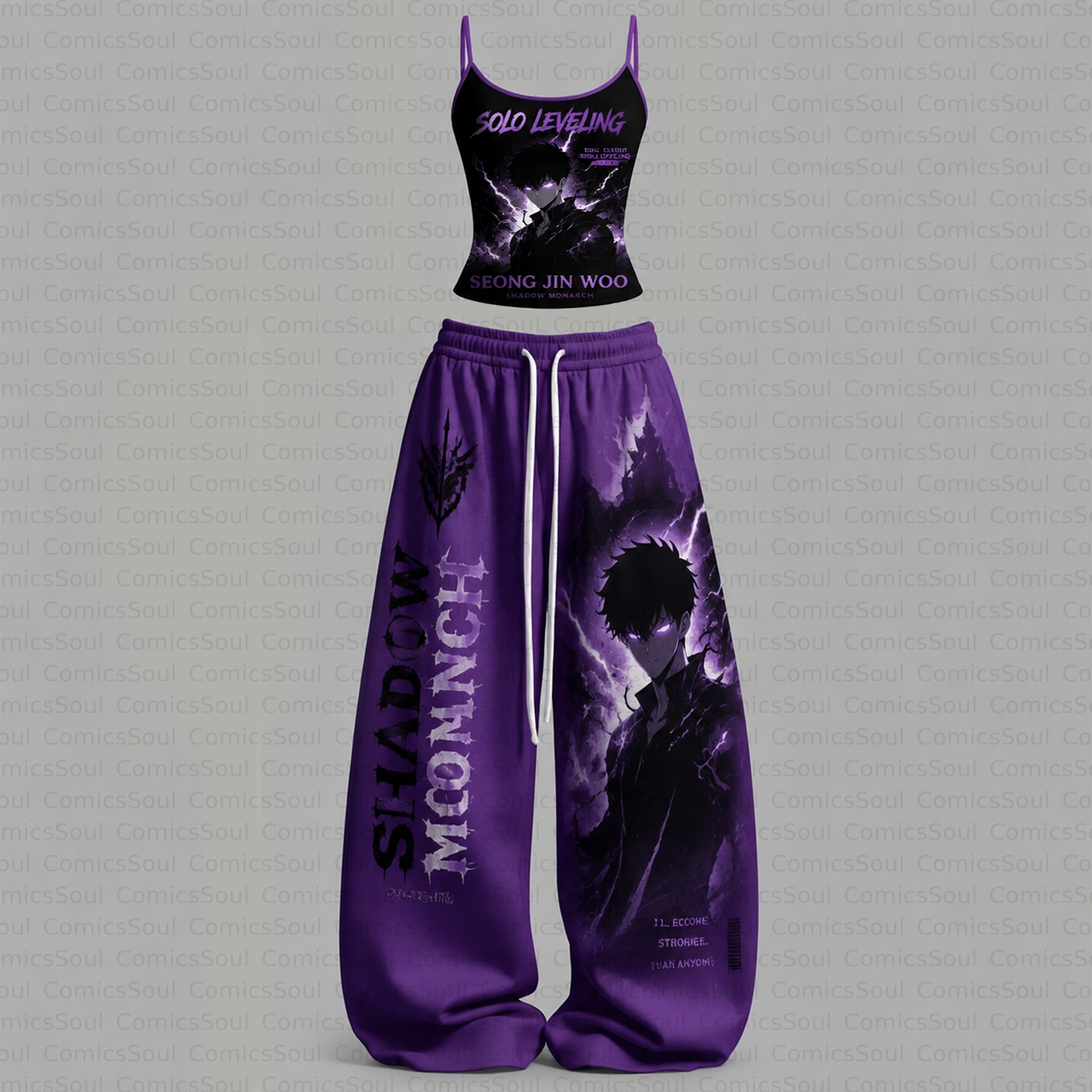 Solo Leveling Top & Elasticated Trousers Two-Piece Set TeeThreads Sustain the Scene with Custom Apparel