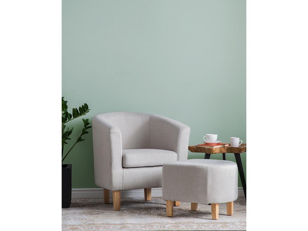 Sillón Nestleano con reposapiés Tela Gris claro