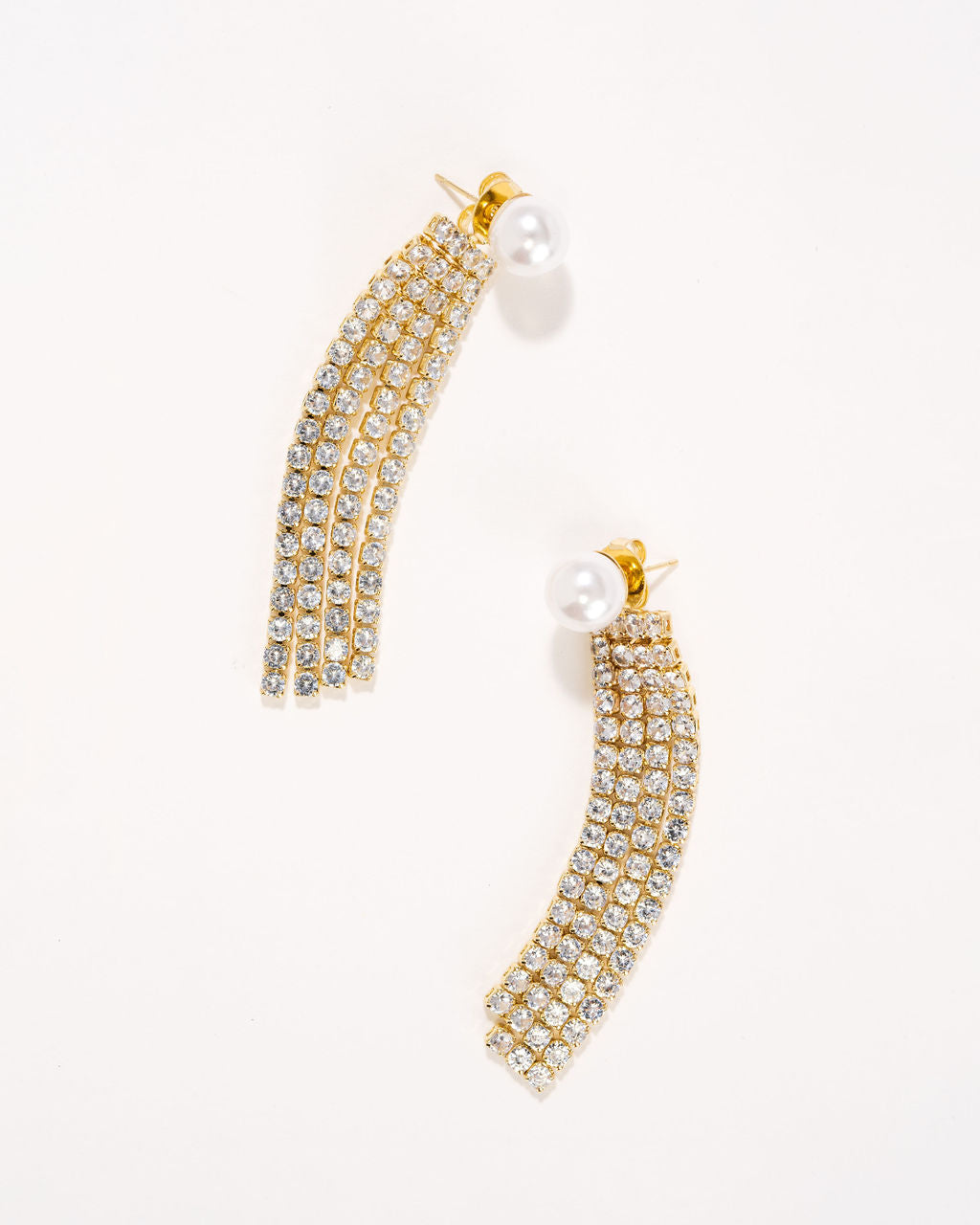 Jackie O Pearl Fringe Drop Earrings - Gold - Se7enfashion