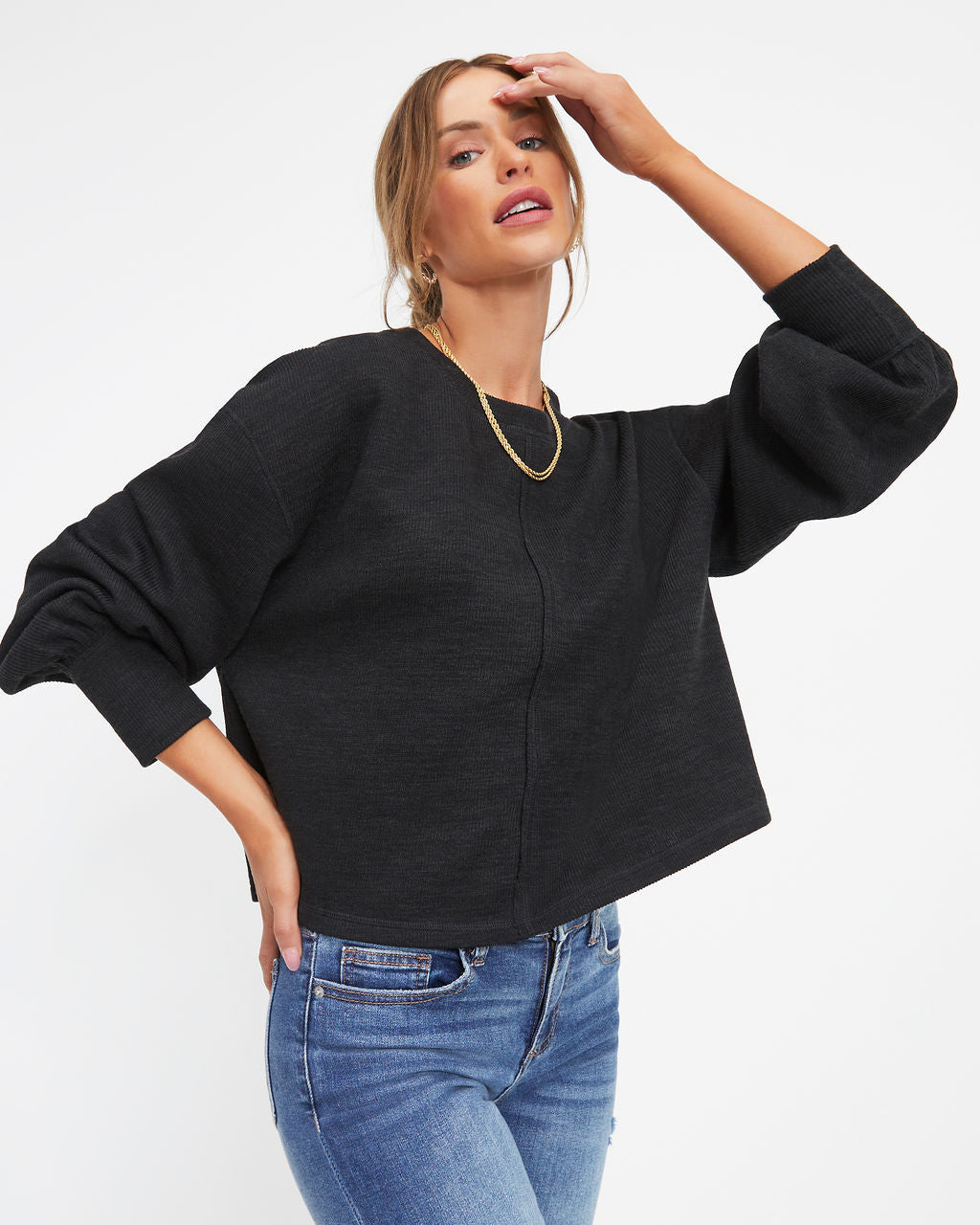 Marcela Knit Pullover Sweater - Black - Se7enfashion