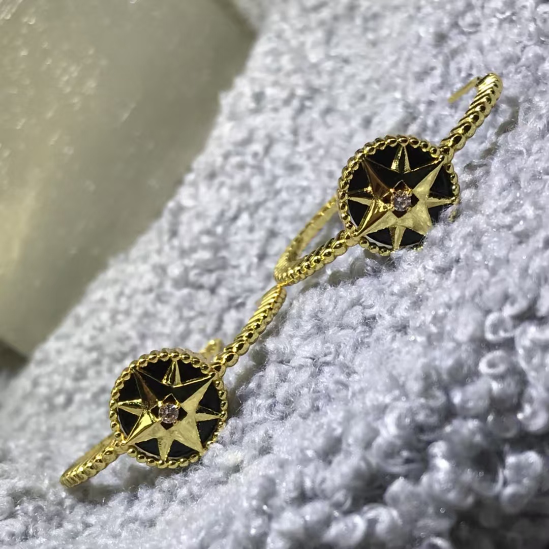 Dior Hoop Rose Des Vents Earrings - Original Replica Club