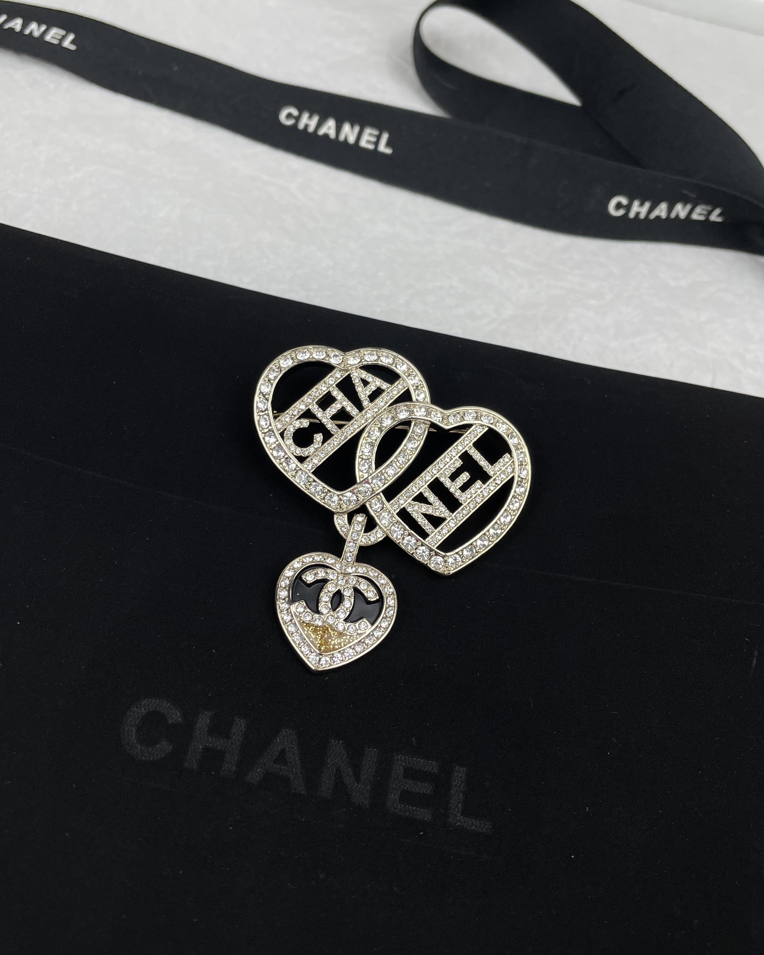 Chanel Three Hearts Monogram Brooch - Original Replica Club
