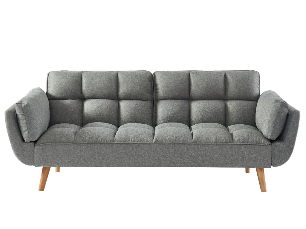 Sofá cama de 3 plazas - tela de sarga gris