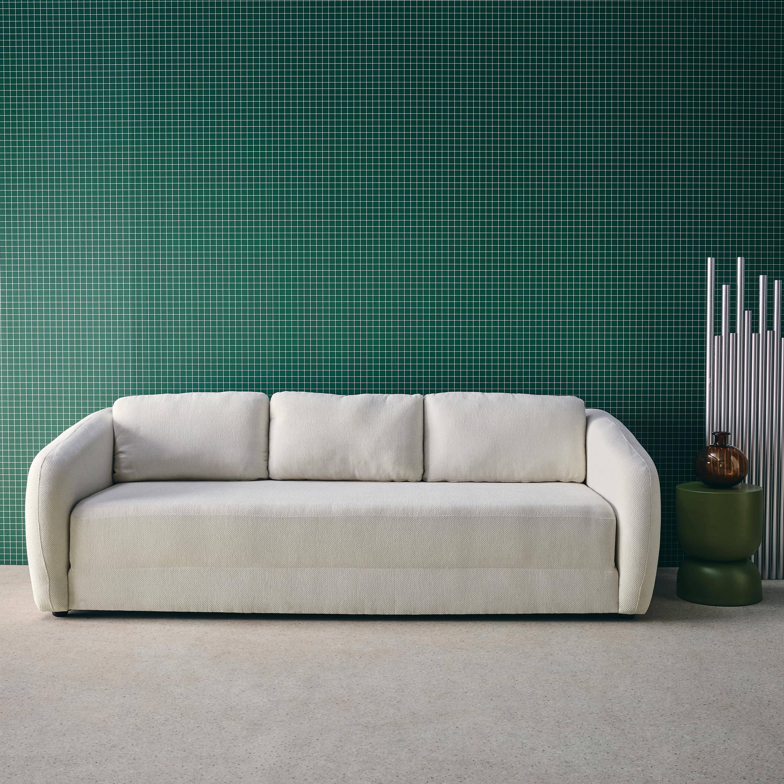 Twist - Sofá cama de tela chenilla, 3 plazas