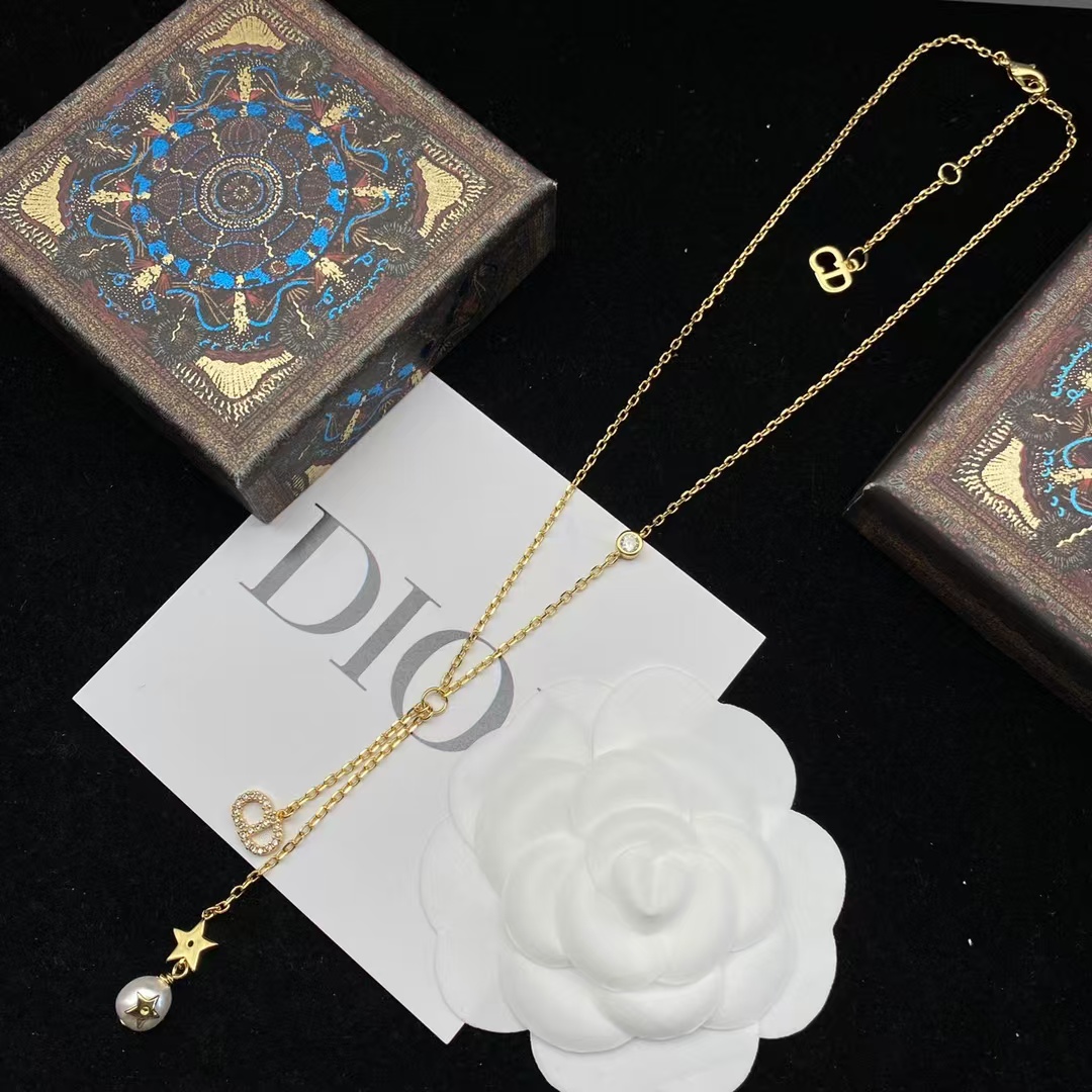 Dior Star Pearl Long Drop Y Necklace - Original Replica Club