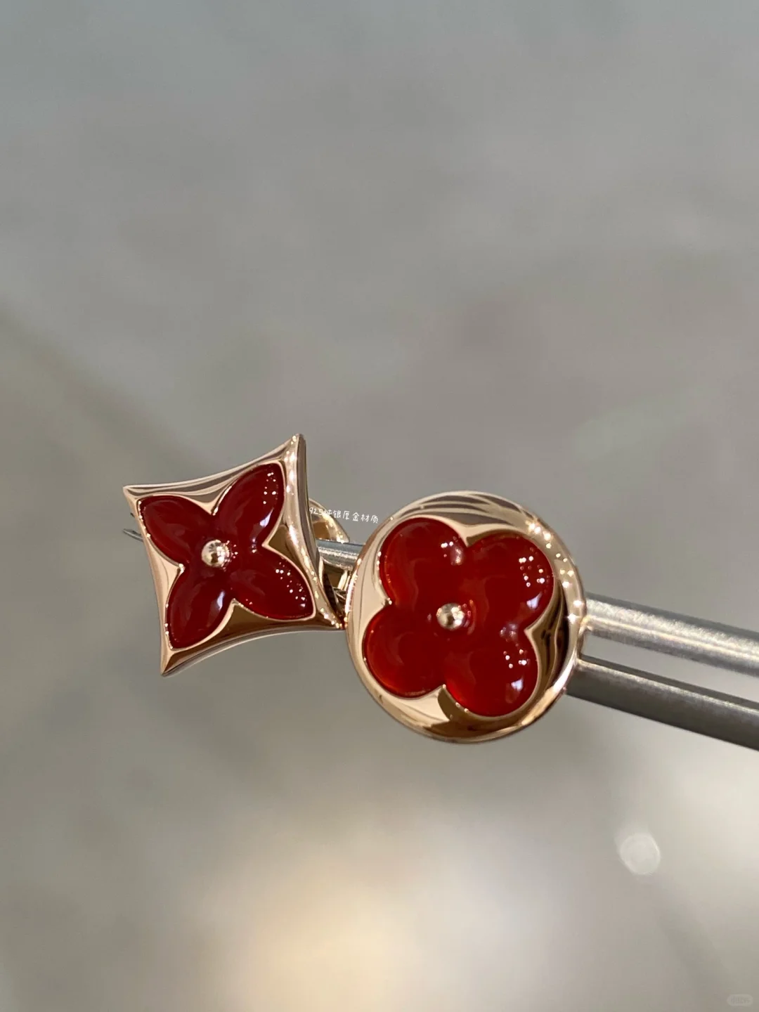 Louis Vuitton AB Asymmetric Red Carnelian Earrings - Original Replica Club