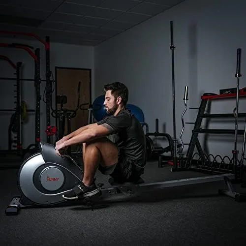 Sunny Health & Fitness 53.4" Extended Slide Rail Magnetic Rowing Machine Rower with Free SunnyFit App Membership - SF-RW5515 - Image 9